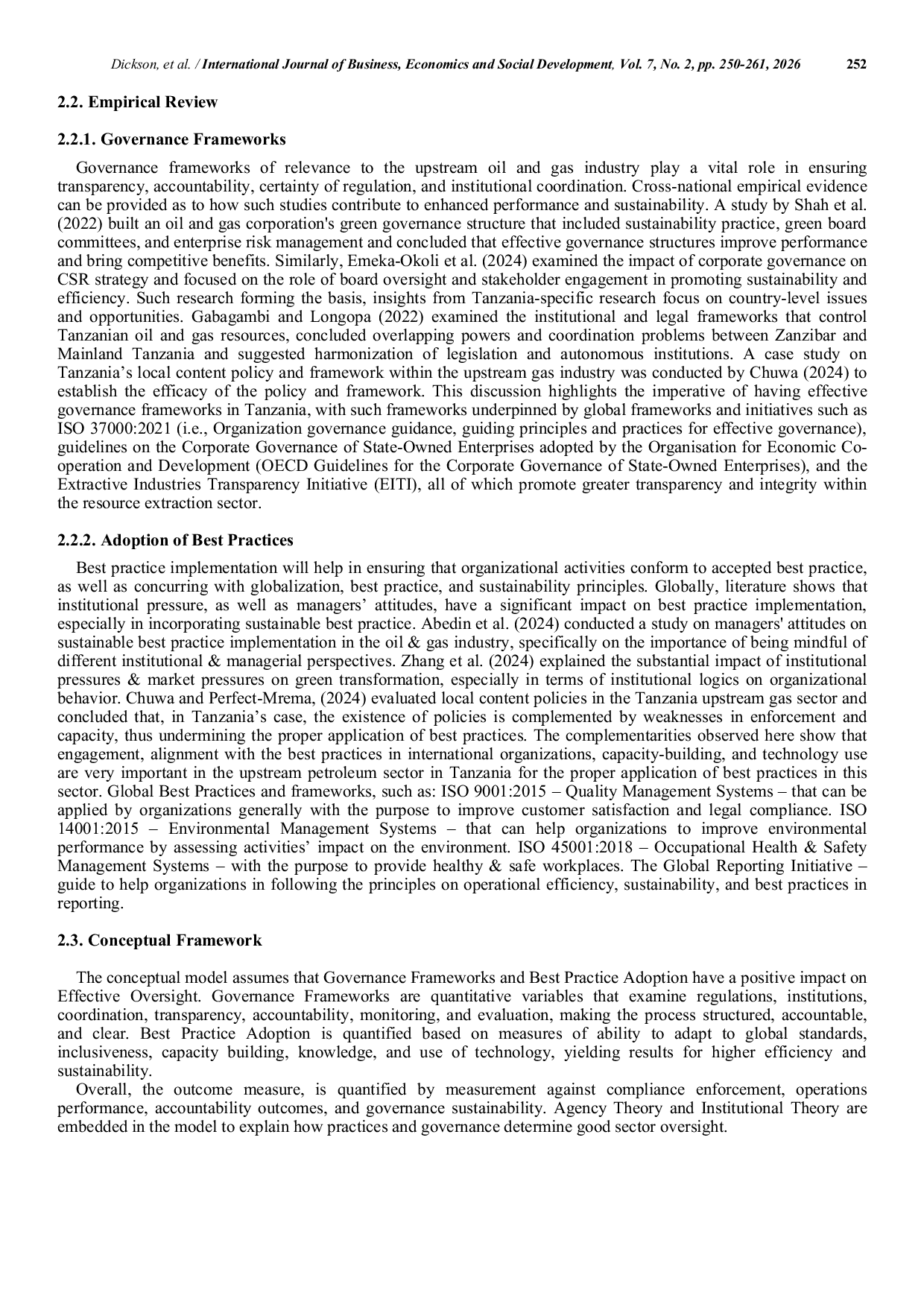 JURIS Assessing Governance Frameworks for Effective Oversight of Upstream Petroleum Operations Adopting Best Practices in Tanzania s Sector Governance