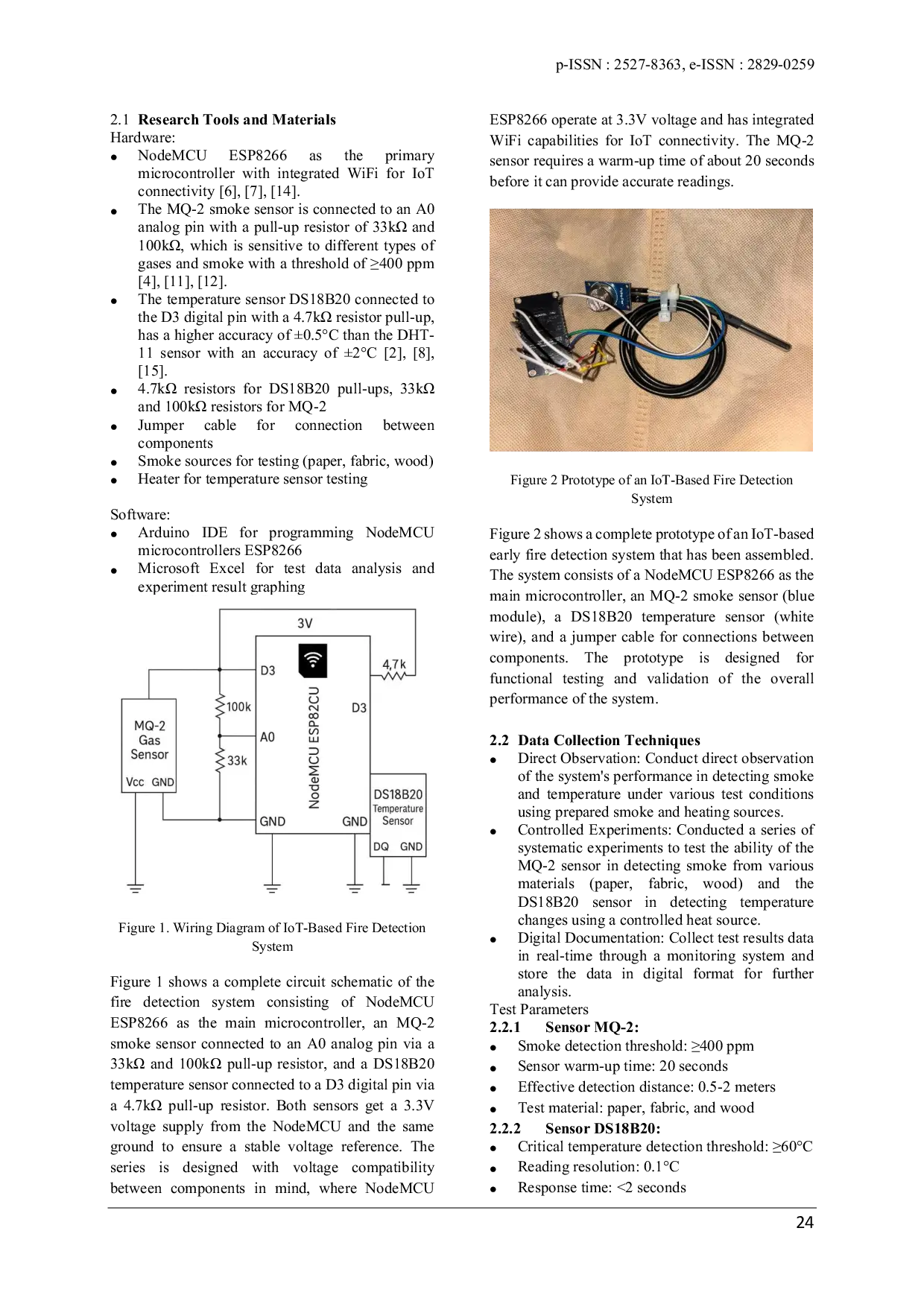 JURIS IoT Based Early Fire Detection System Uses MQ 2 Smoke Sensor And DS18B20 Temperature Sensor
