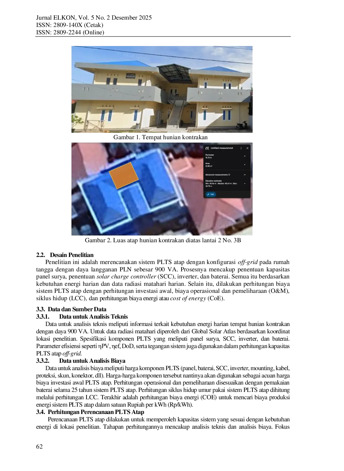 JURIS Analisis Perencanaan Instalasi Pembangkit Listrik Tenaga Surya Plts Atap Dengan Beban Langganan Pln Kapasitas 900Va Menggunakan Konfigurasi Off Grid