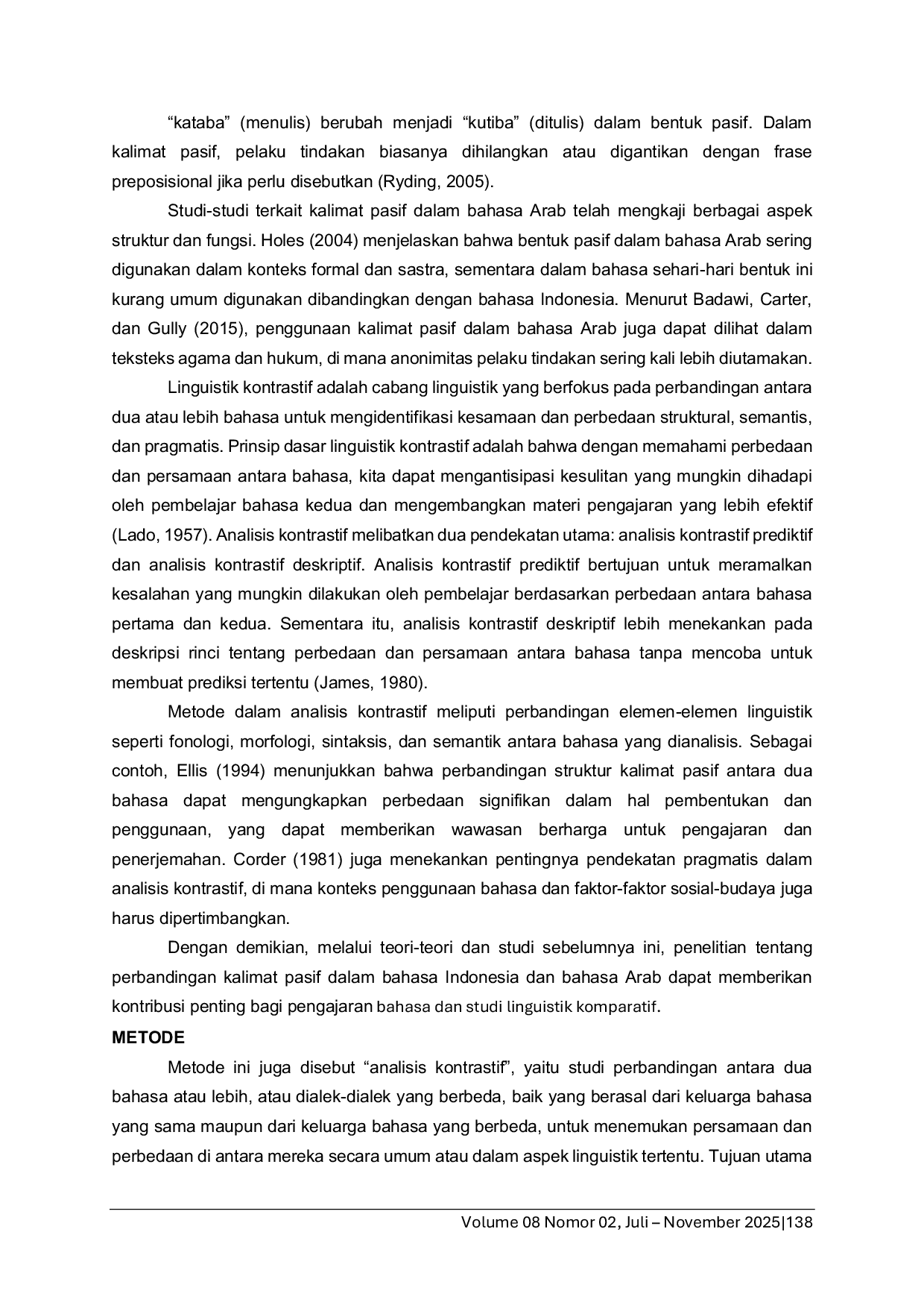 JURIS Analisis Kontrastif Kalimat Pasif Dalam Bahasa Indonesia Dan Bahasa Arab