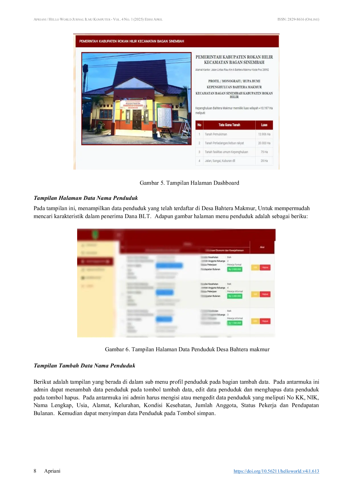 JURIS Implementasi Algoritma Density Based Spatial Clustering of Applications with Noise DBSCAN pada Aplikasi Penerima Bantuan Langsung Tunai BLT Online di Desa Bahtera Makmur Rokan Hilir Riau