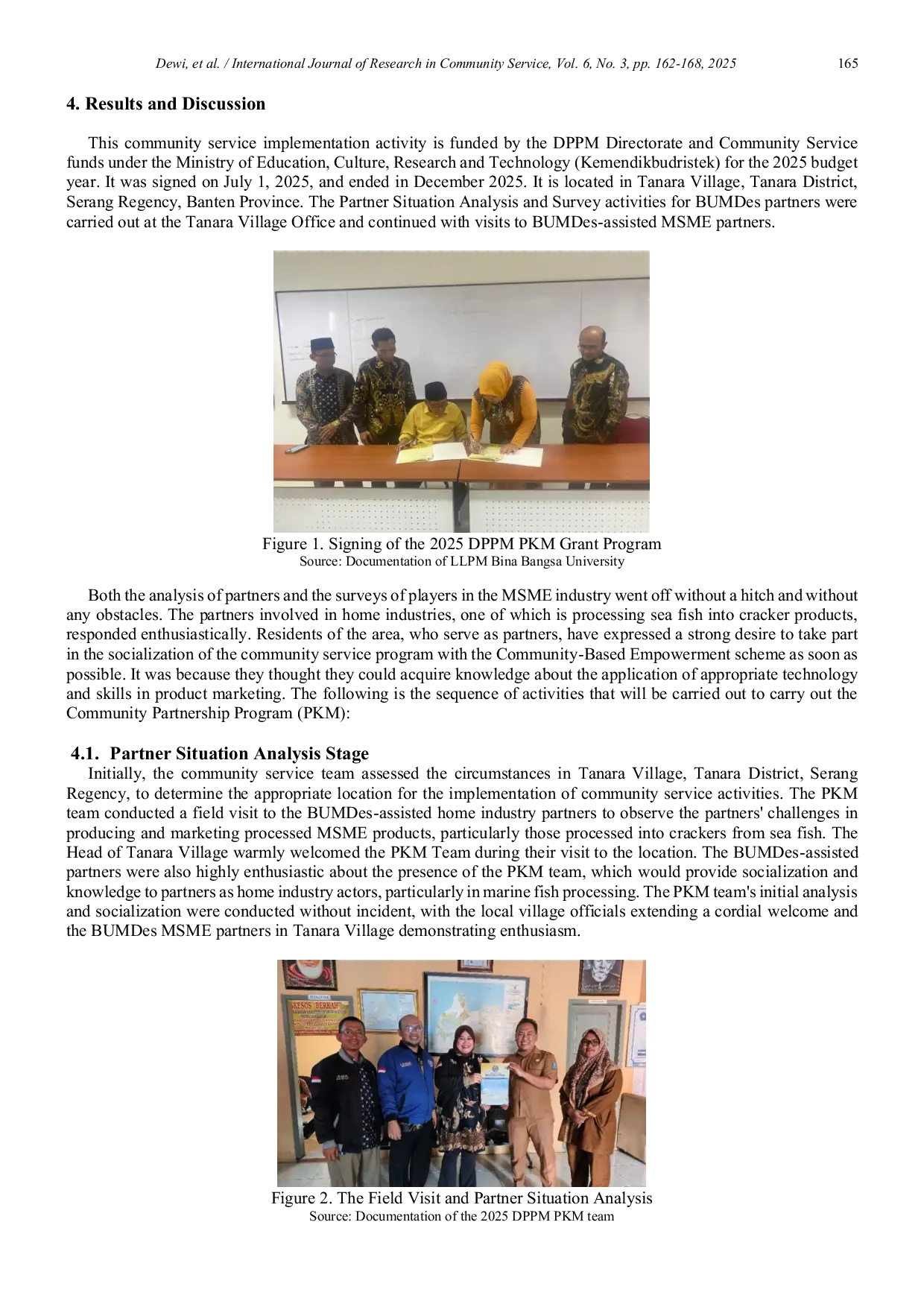 JURIS Empowerment Strategy for BUMDes Assisted MSMEs through Management and Technology Innovation in Tanara Village