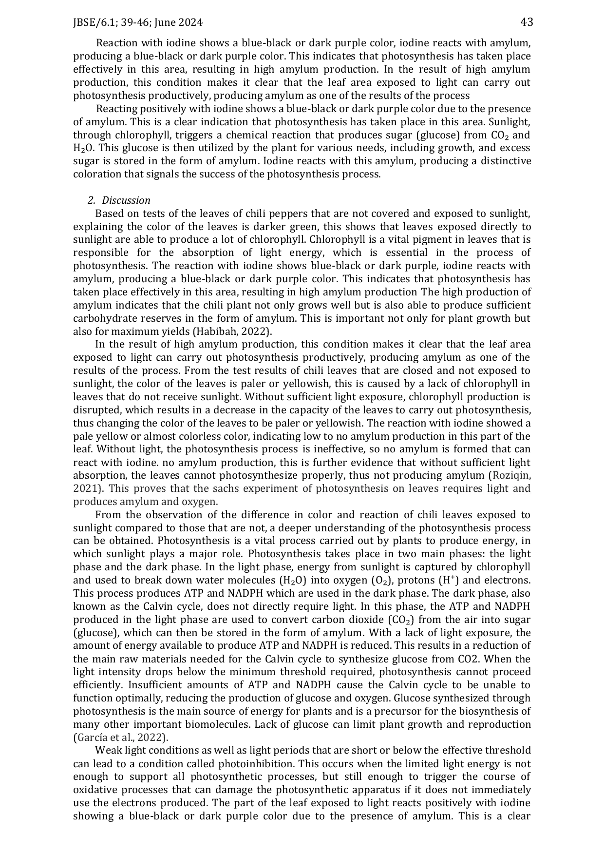 JURIS Impact of Solar Irradiation on Photosynthetic Activity of Chili Capsicum annuum L Leaves