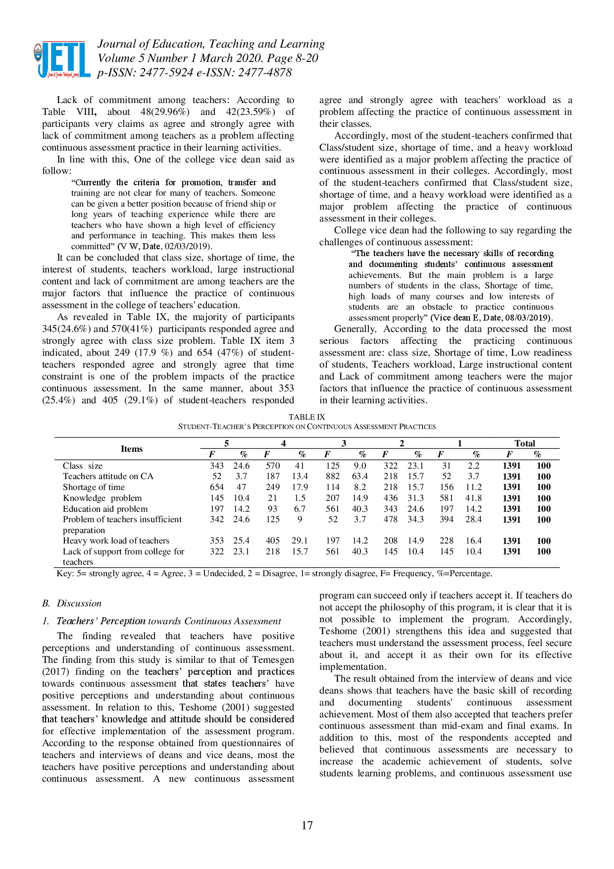 juris Practices and Challenges of Continuous Assessment in Colleges of Teachers Education in West Oromia Region of Ethiopia