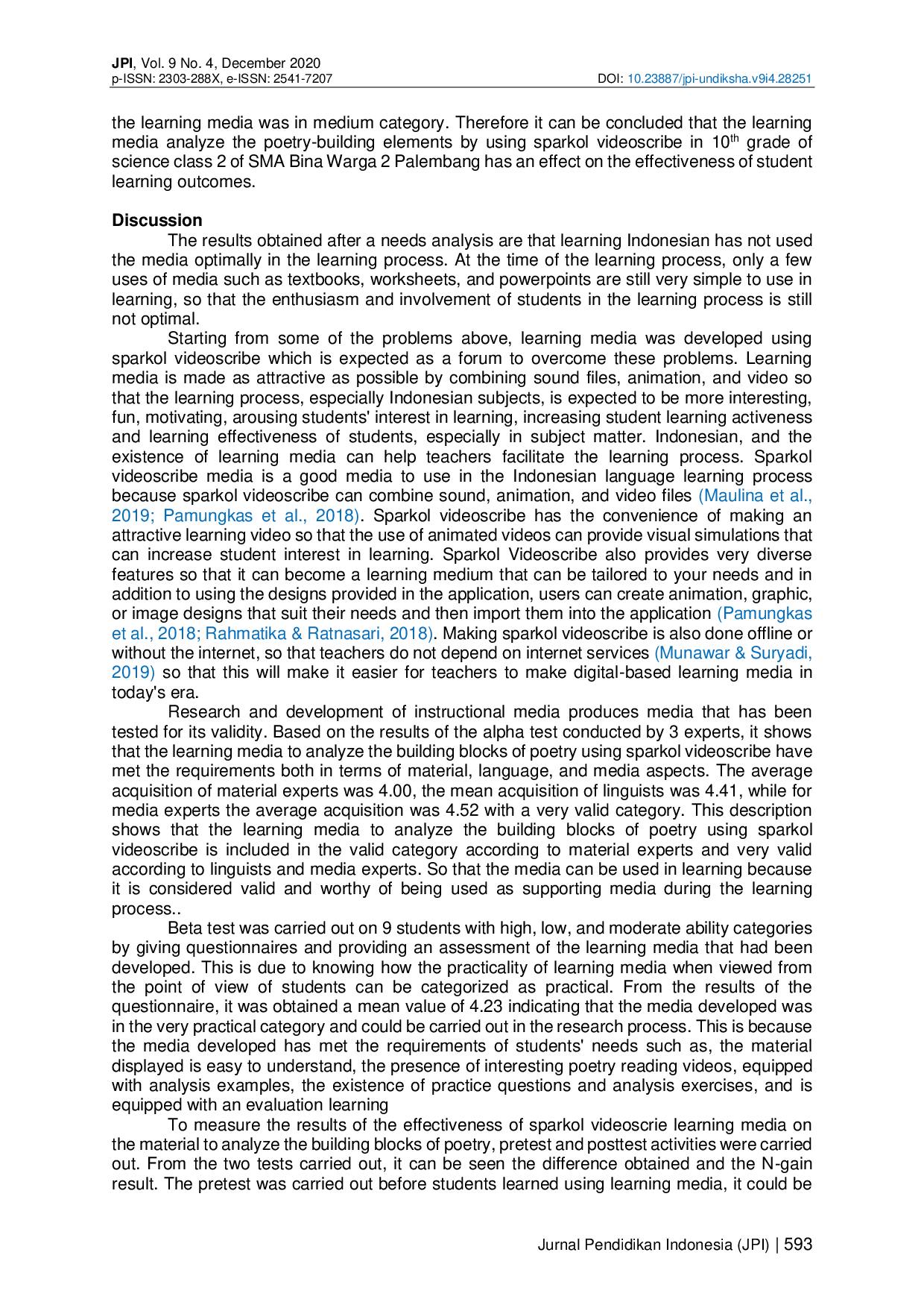 juris Learning Media Development of Analyzing Poetry Building Element Using Sparkol Videoscribe