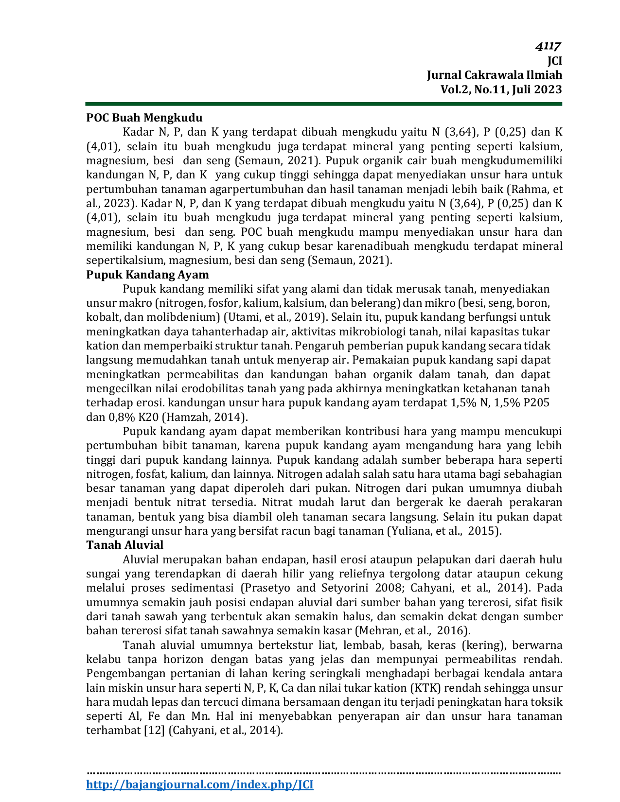 JURIS Pengaruh Pupuk Organik Cair Buah Mengkudu Dan Pupuk Kandang Ayam Terhadap Pertumbuhan Dan Hasil Tanaman Bawang Merah Allium Ascalonicum L Pada Tanah Aluvial