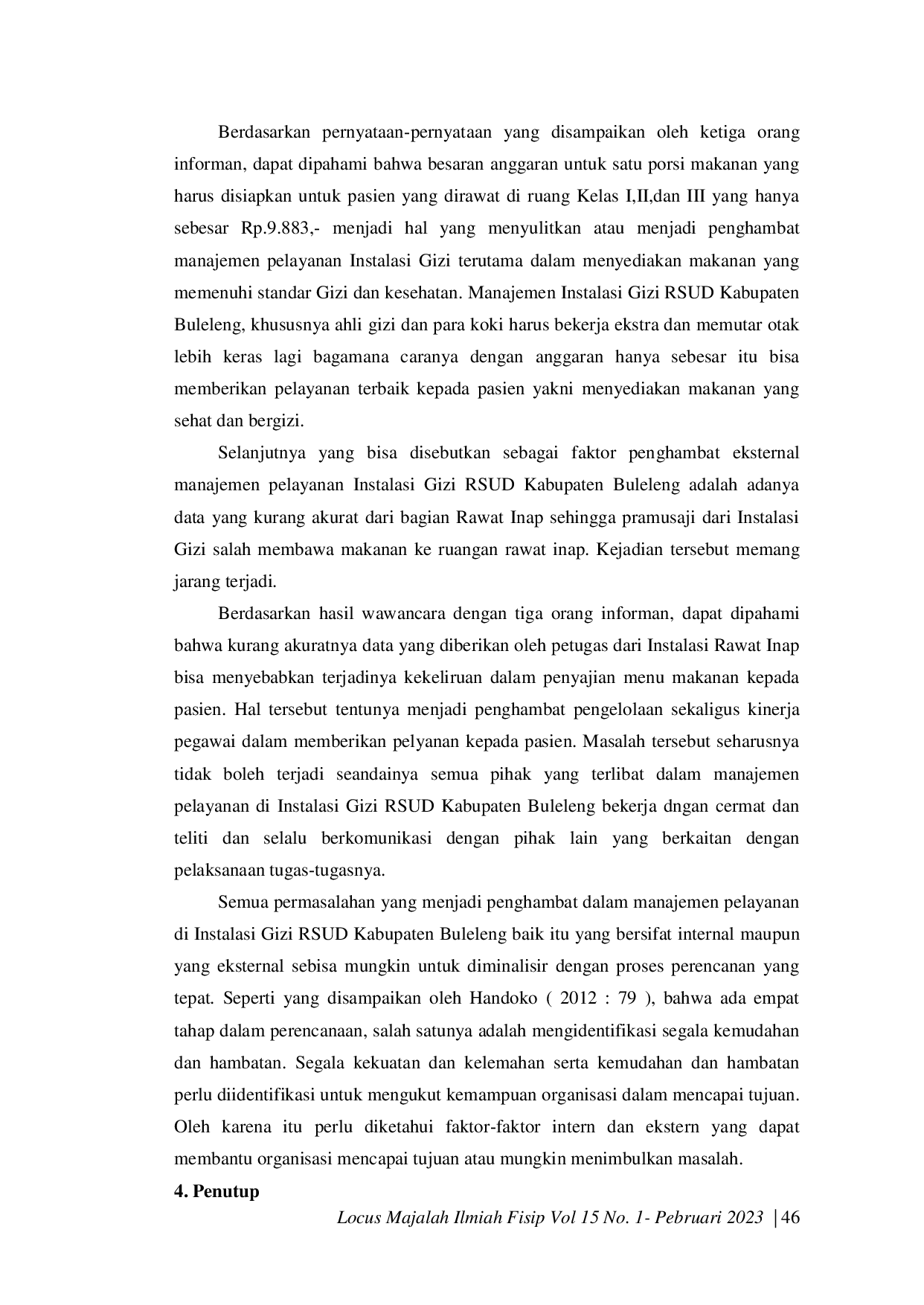 JURIS Manajemen Instalasi Gizi Dalam Rangka Pemenuhan Gizi Pasien Di Rumah Sakit Umum Daerah Kabupaten Buleleng