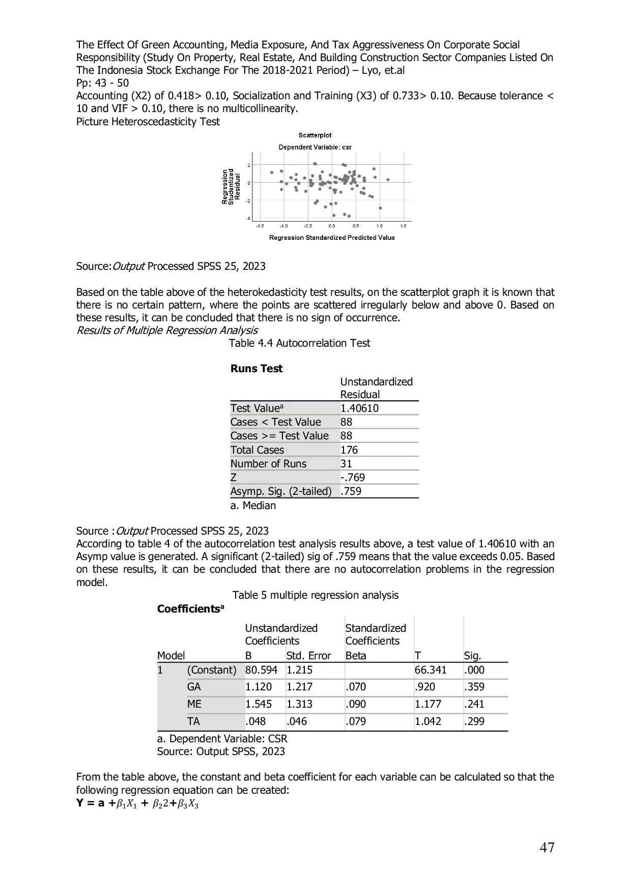 JURIS THE EFFECT OF GREEN ACCOUNTING MEDIA EXPOSURE AND TAX AGGRESSIVENESS ON CORPORATE SOCIAL RESPONSIBILITY Study on Property Real Estate and Building Construction Sector Companies Listed on the Indo