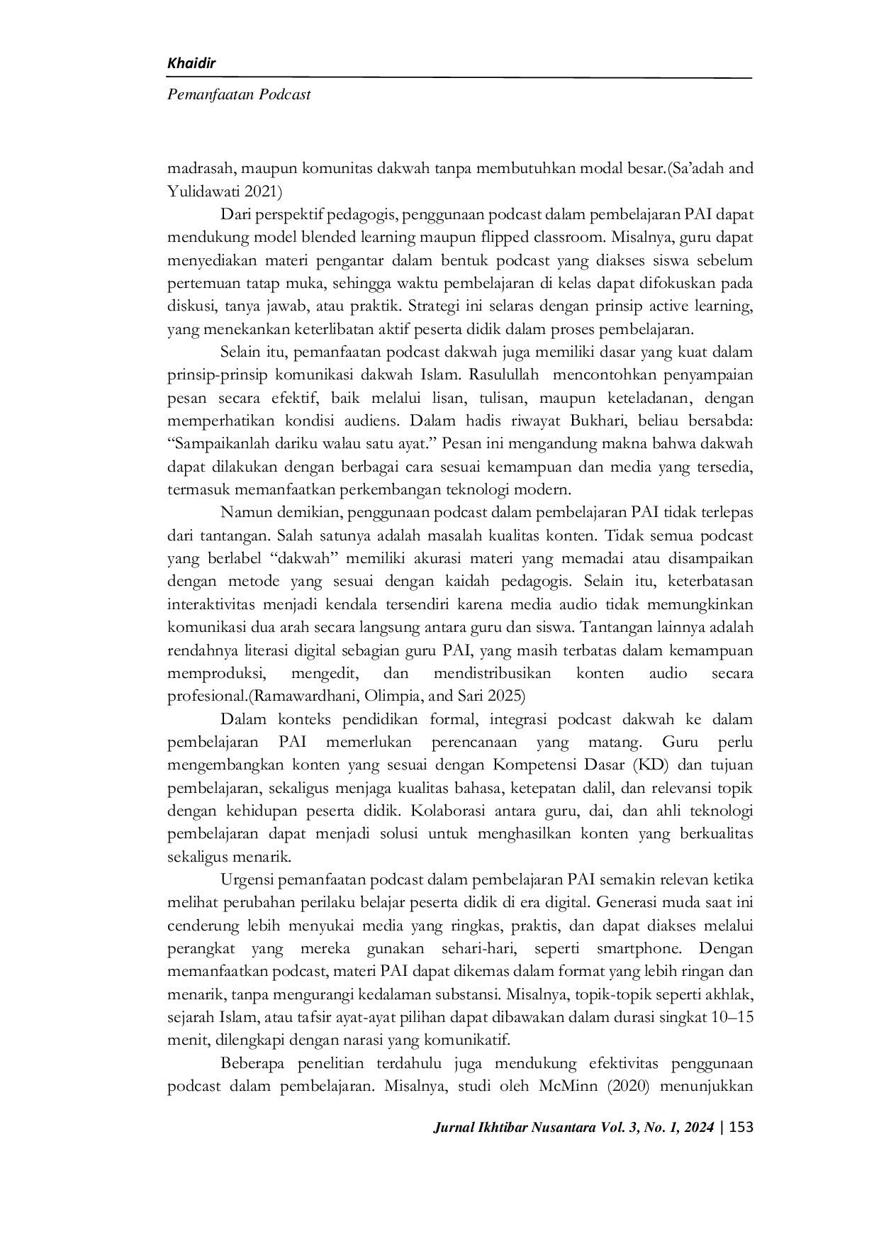 JURIS Pemanfaatan Podcast Dakwah Sebagai Media Alternatif Pembelajaran Pendidikan Agama Islam Di Era Digital