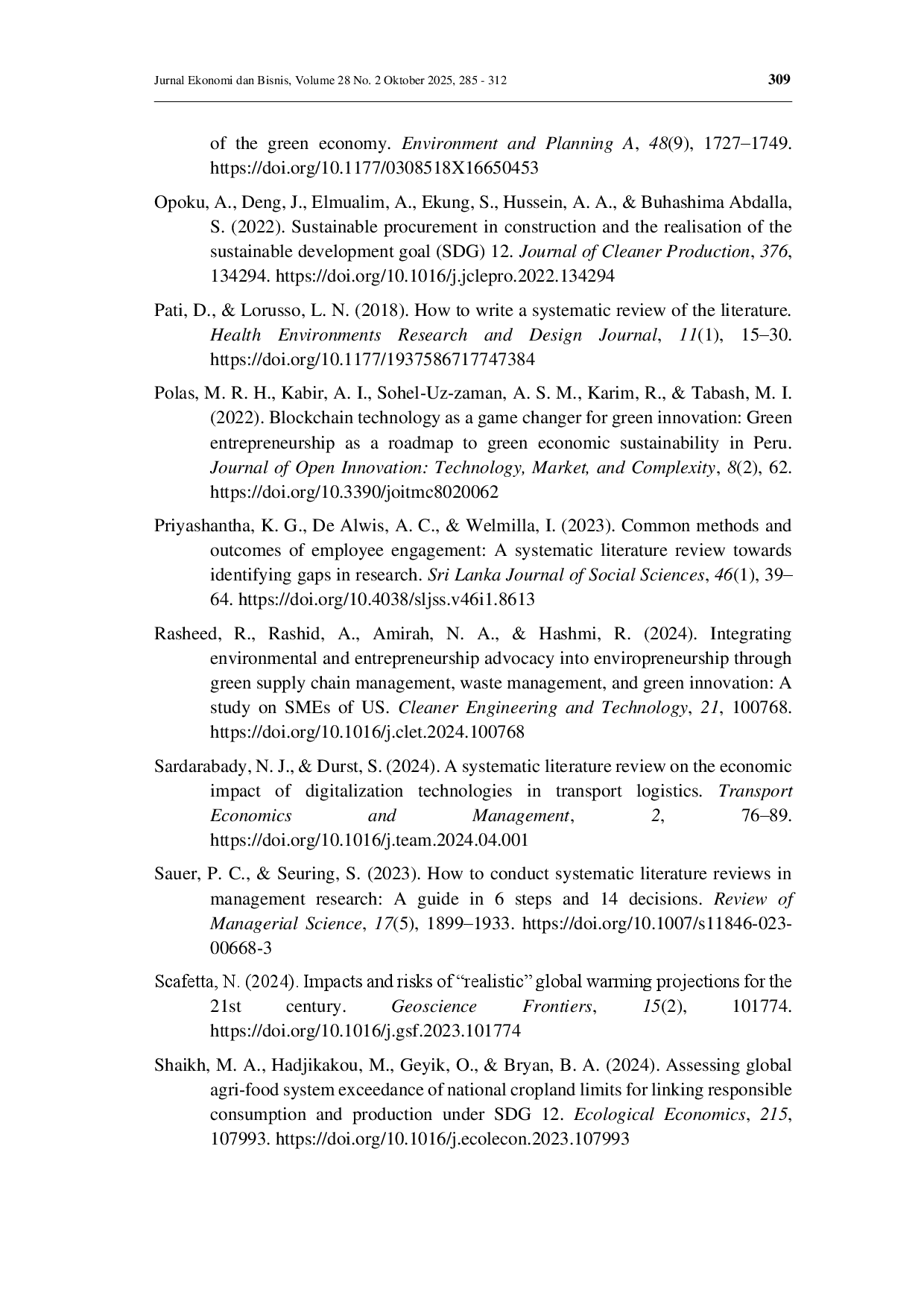 juris Exploring green entrepreneurship for global economic sustainability A bibliometric and systematic review
