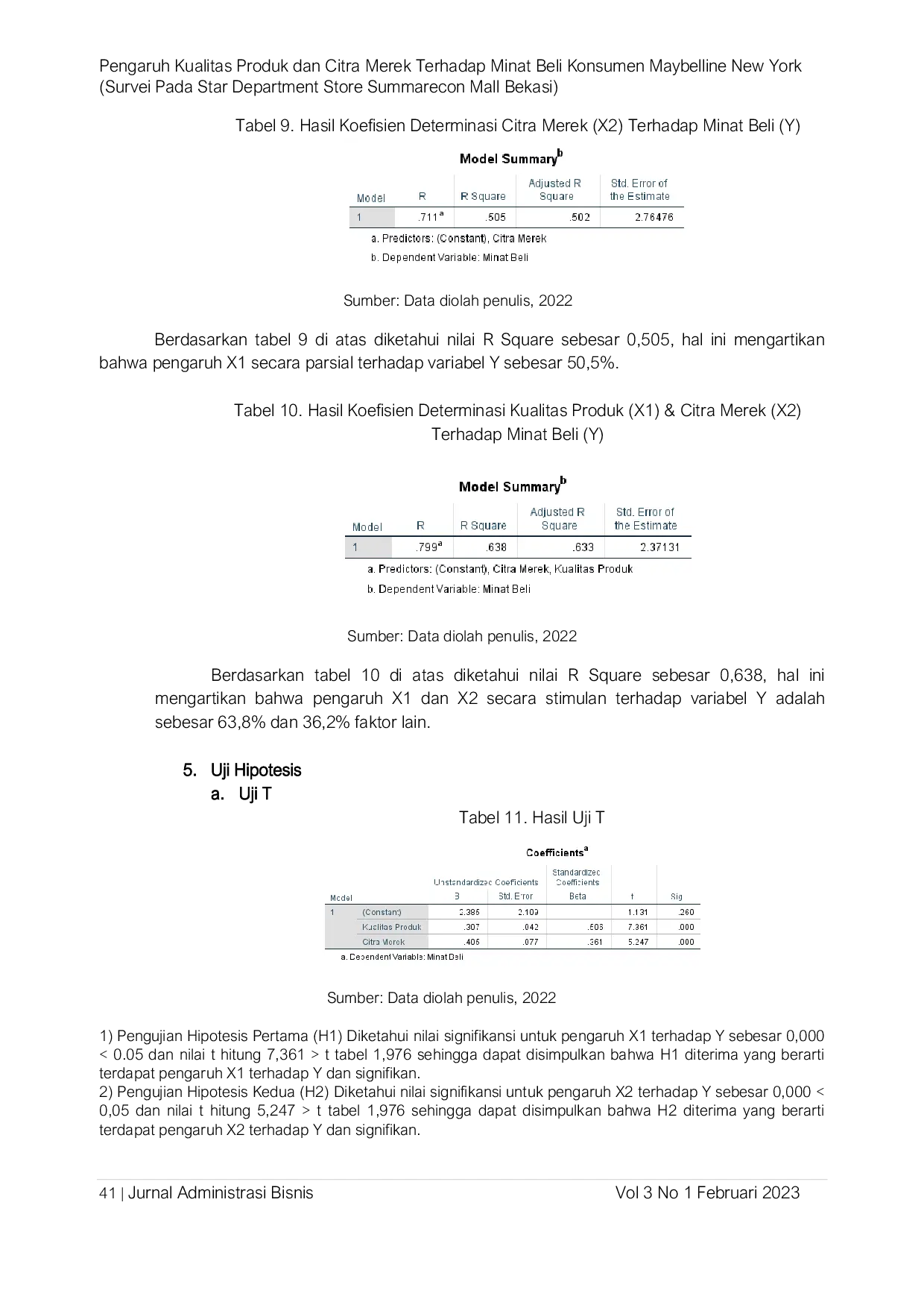 JURIS Pengaruh Kualitas Produk Dan Citra Merek Terhadap Minat Beli Konsumen Maybelline New York Survei Pada Star Department Store Summarecon Mall Bekasi