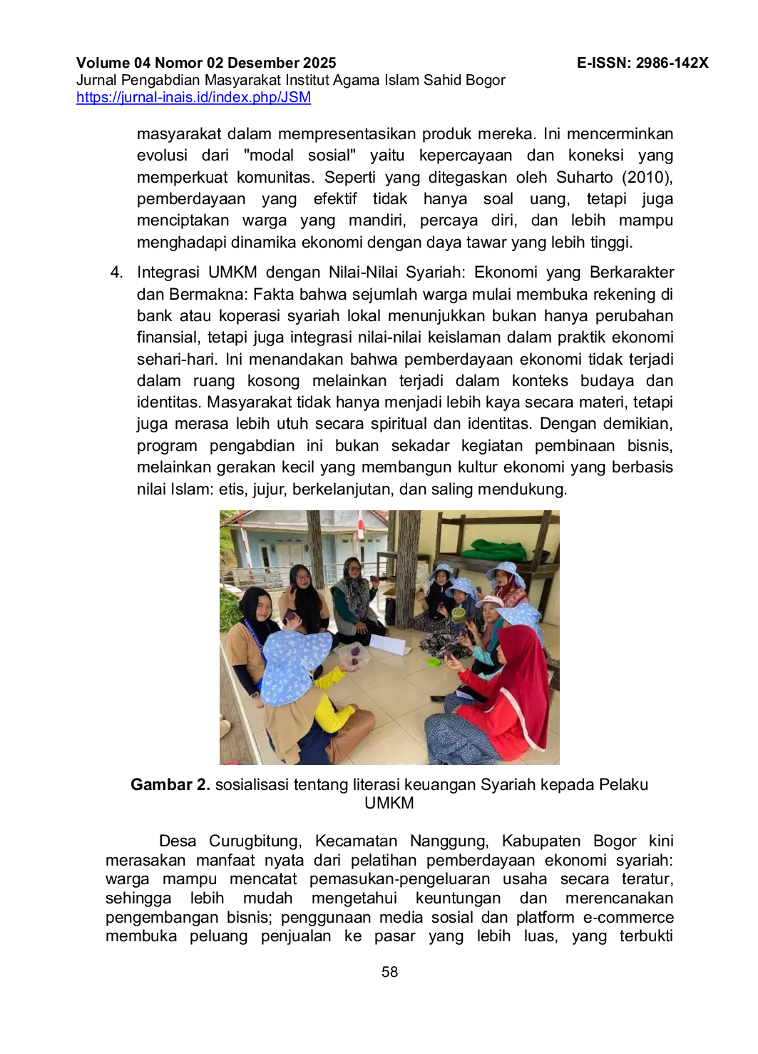 JURIS ECONOMIC EMPOWERMENT OF THE CURUGBITUNG VILLAGE COMMUNITY THROUGH STRENGTHENING MSMEs AND ISLAMIC FINANCIAL LITERACY