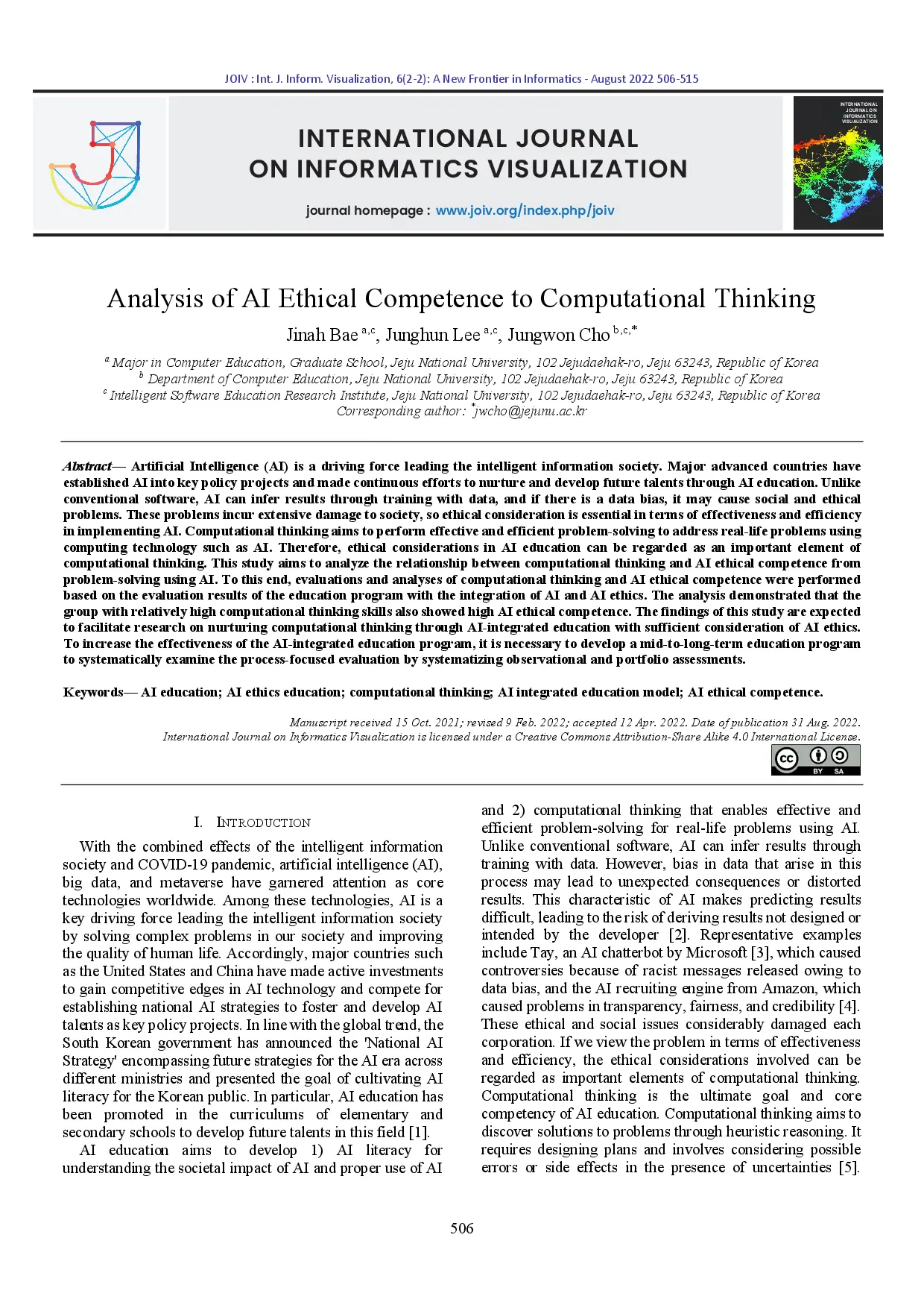 juris Analysis of AI Ethical Competence to Computational Thinking