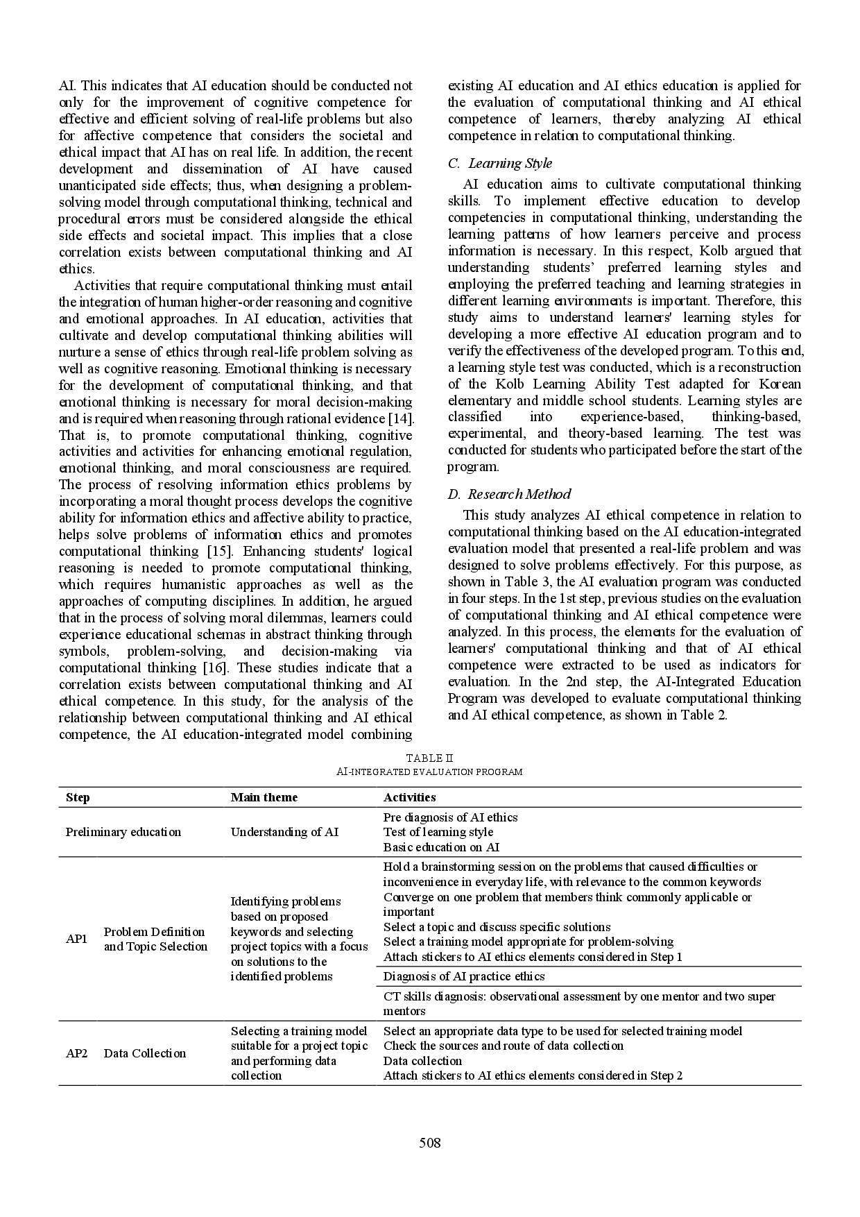 juris Analysis of AI Ethical Competence to Computational Thinking
