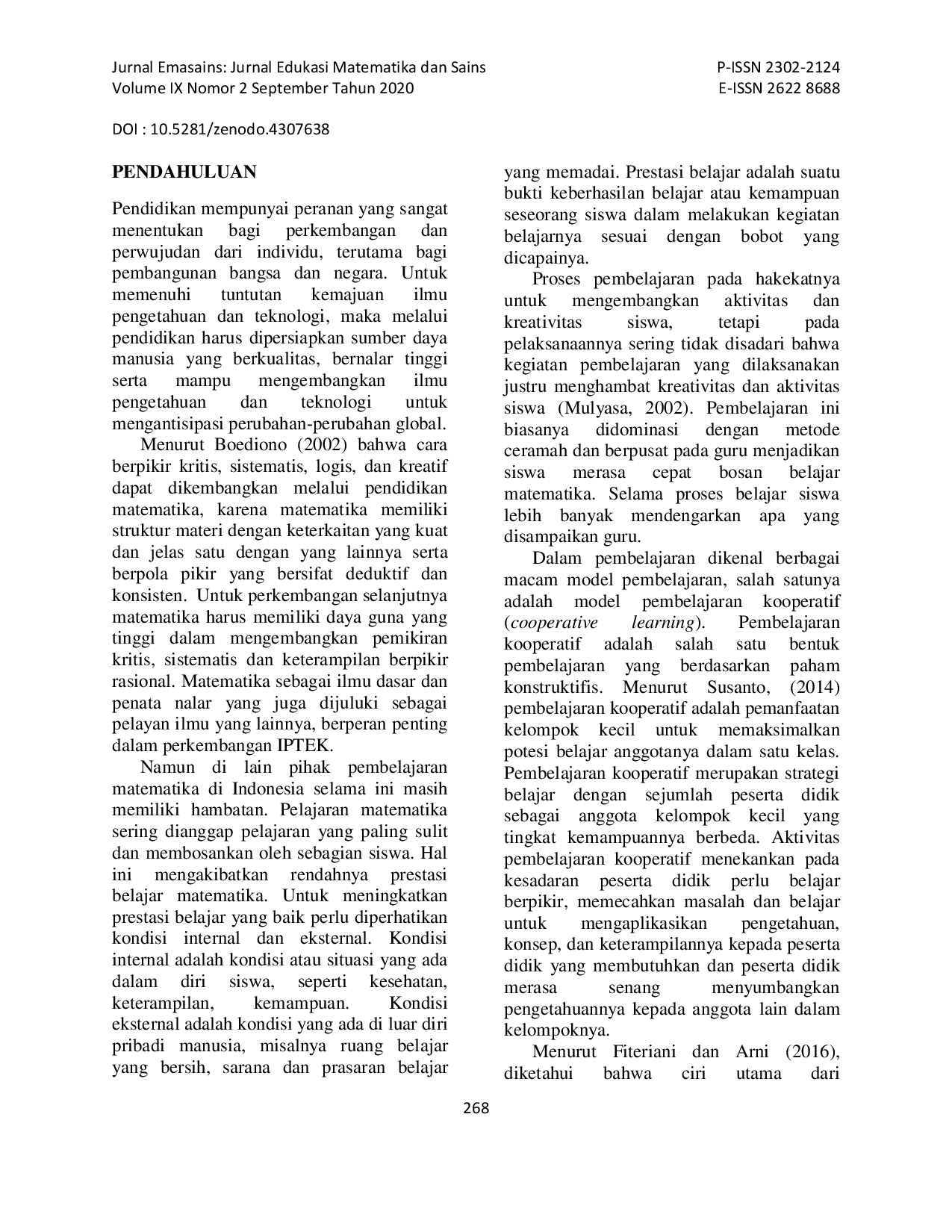 JURIS Pengaruh Model Pembelajaran Kooperatif Tipe Team Assisted Individualization TAI Berbasis Multiple Talent terhadap Prestasi Belajar Matematika Siswa Kelas VIII SMP Negeri 1 Kuta