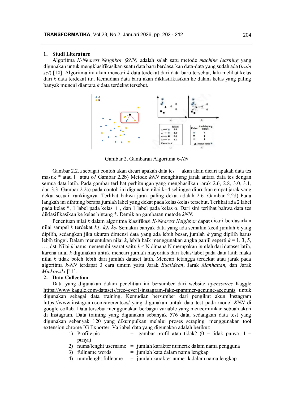 JURIS Classification of Fake Accounts on Followers of Averentcos Cosplay Rental Account on Instagram Using the K Nearest Neighbor KNN Method