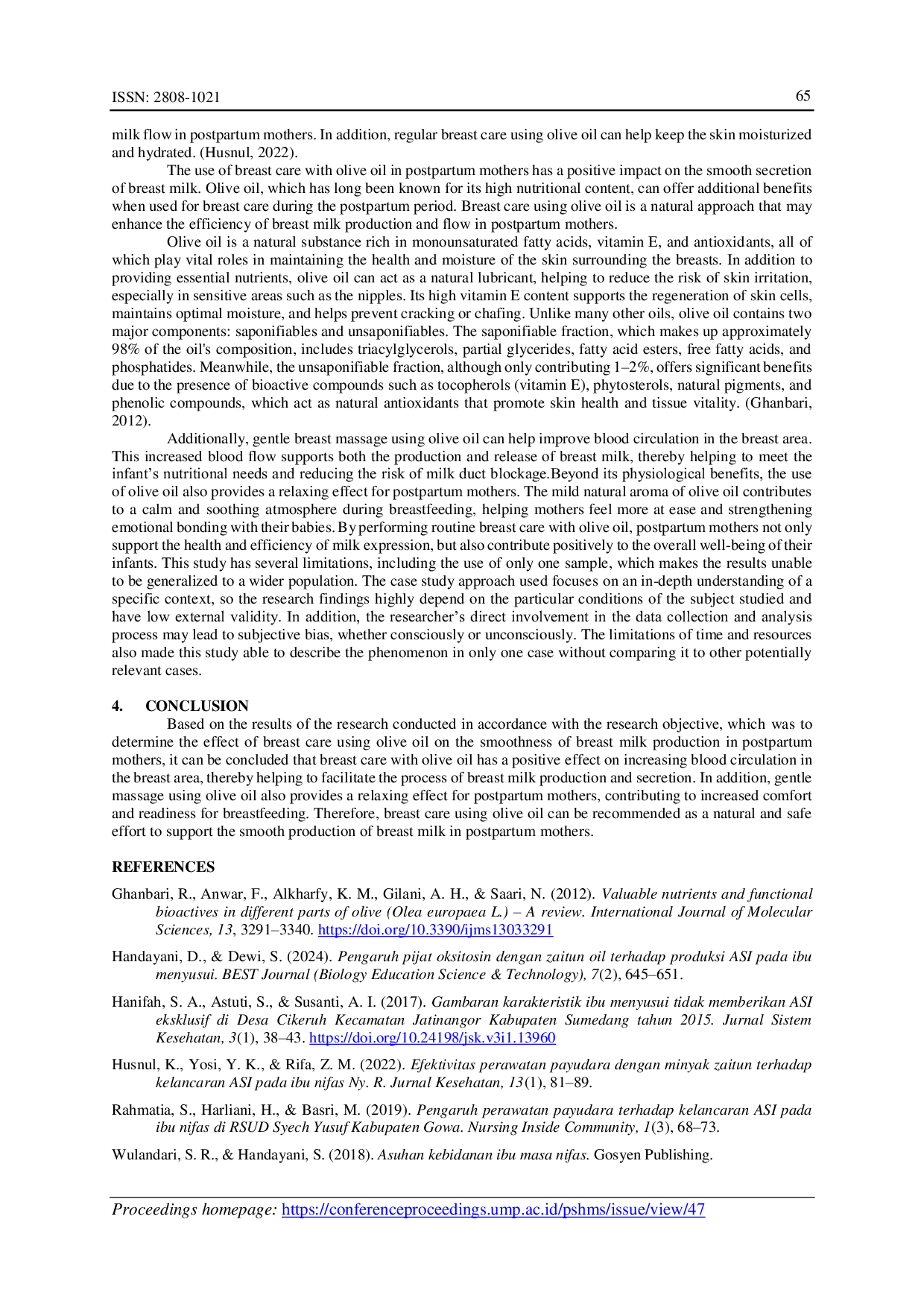 JURIS Utilization of Olive Oil as a Breast Care Medium to Support Breast Milk Flow for Mrs N
