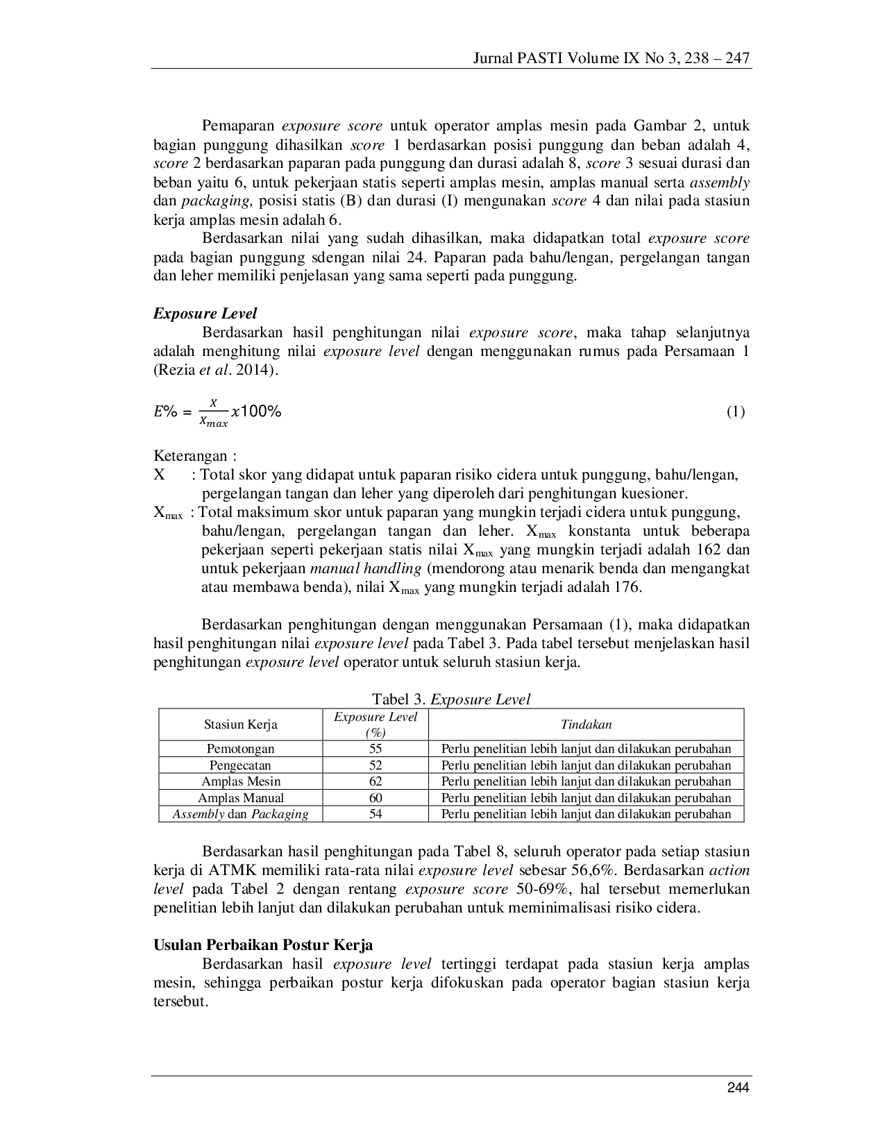 JURIS Usulan Perbaikan Postur Kerja Karyawan Cv Atham Toy S Mainan Kayu Atmk Dengan Metode Quick Exposure Check