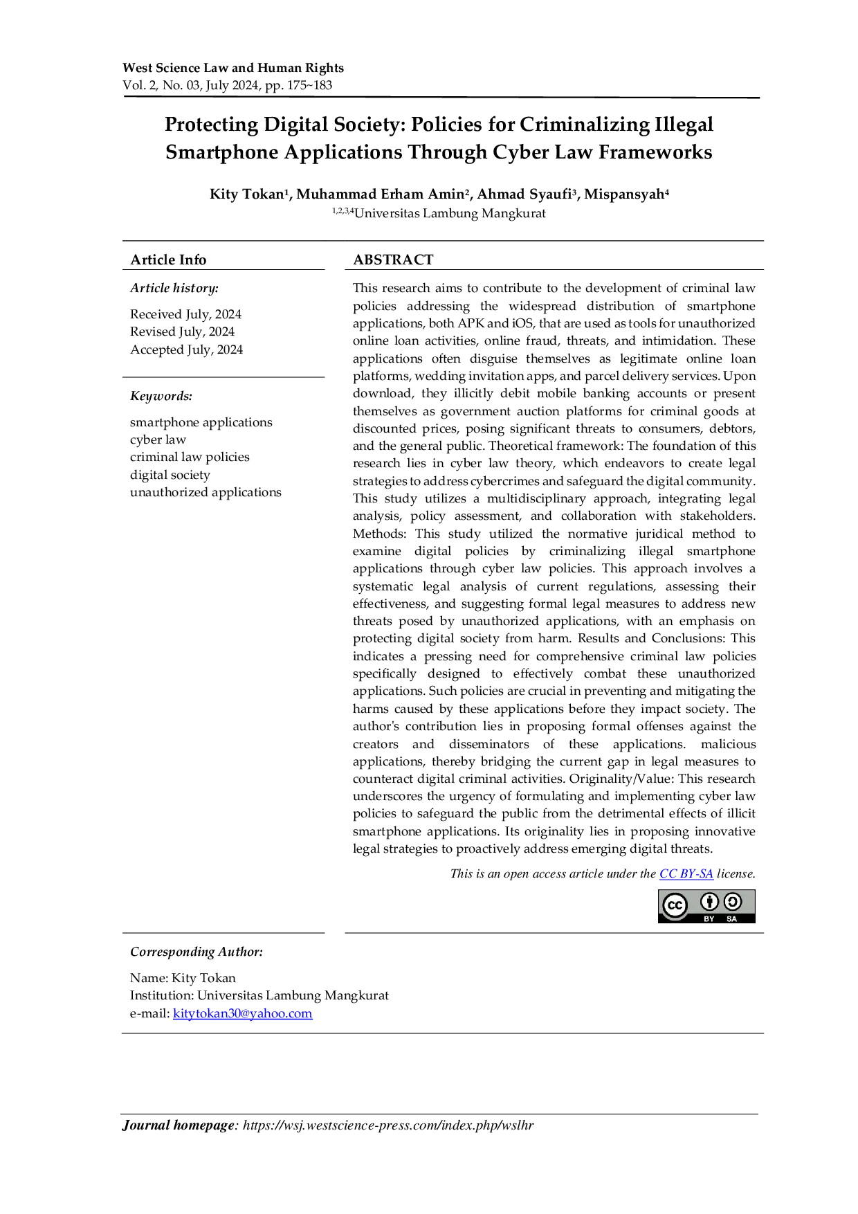 JURIS Protecting Digital Society Policies for Criminalizing Illegal Smartphone Applications Through Cyber Law Frameworks