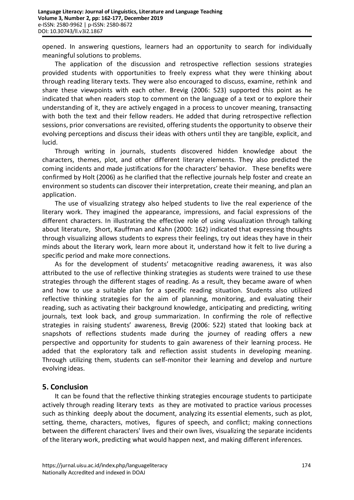 juris Reflective Thinking Strategies for Developing EFL Literary Reading Skills and Metacognitive Reading Awareness