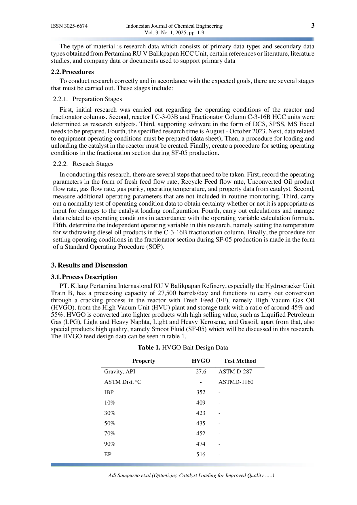JURIS Optimizing Catalyst Loading for Improved Quality of SF 05 in Hydrocracker Reactor C 3 03B at HCU RU V Balikpapan