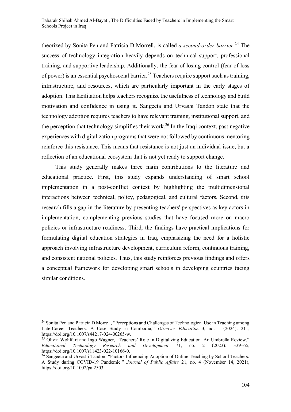 JURIS The Difficulties Faced by Teachers in Implementing the Smart Schools Project in Iraq