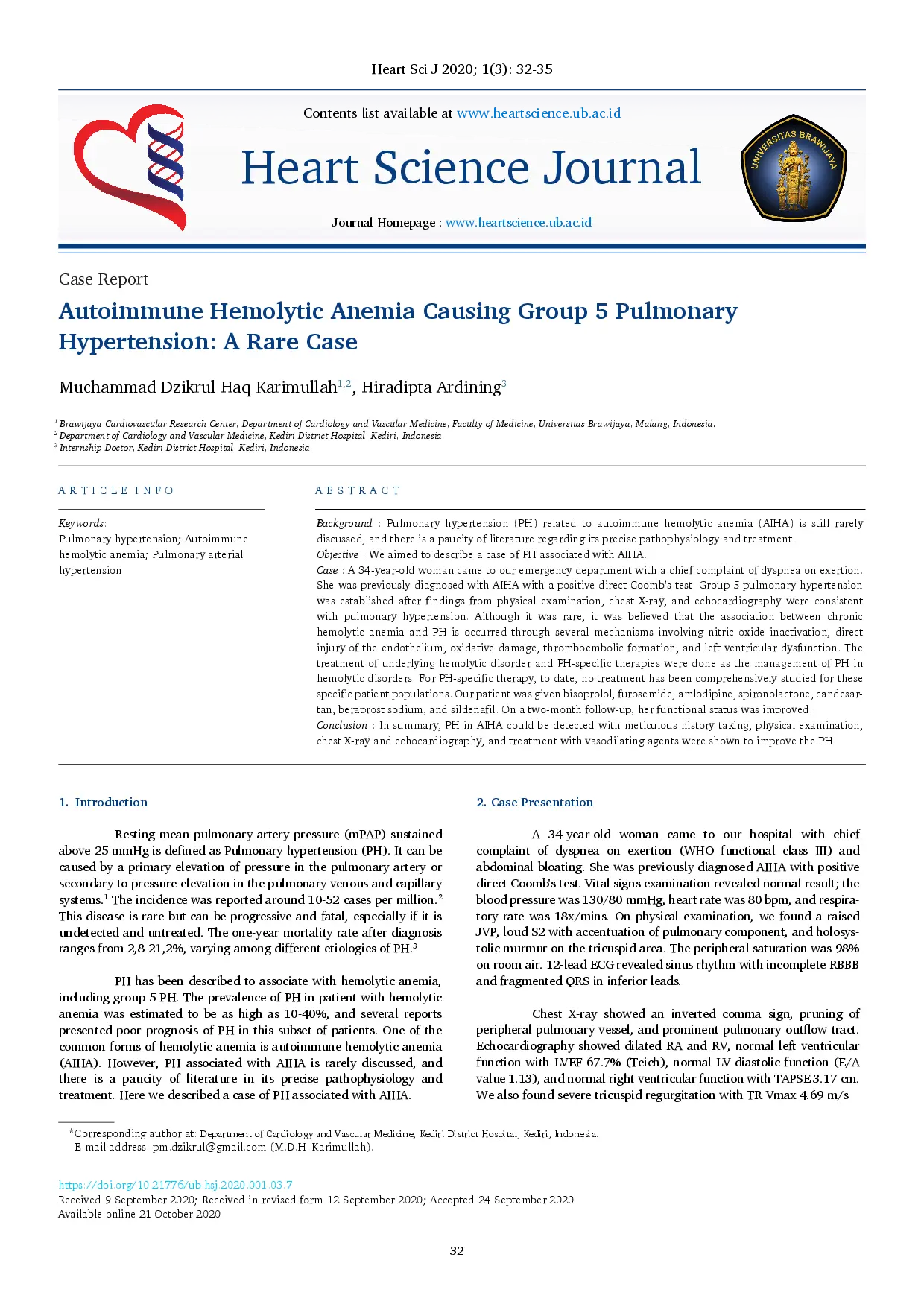 juris Autoimmune Hemolytic Anemia Causing Group 5 Pulmonary Hypertension A Rare Case