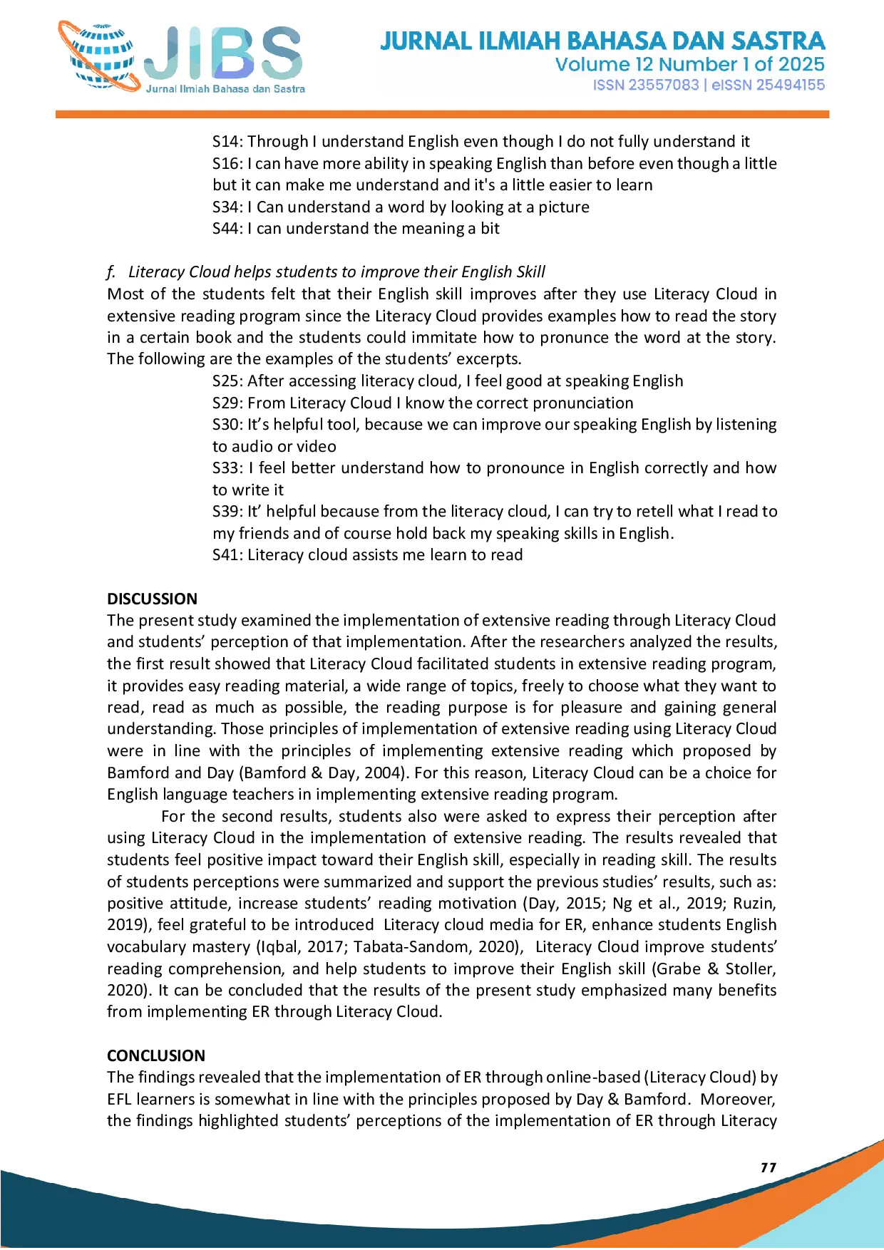 JURIS Implementing Er For Vocational High School Students Through Literacy Cloud