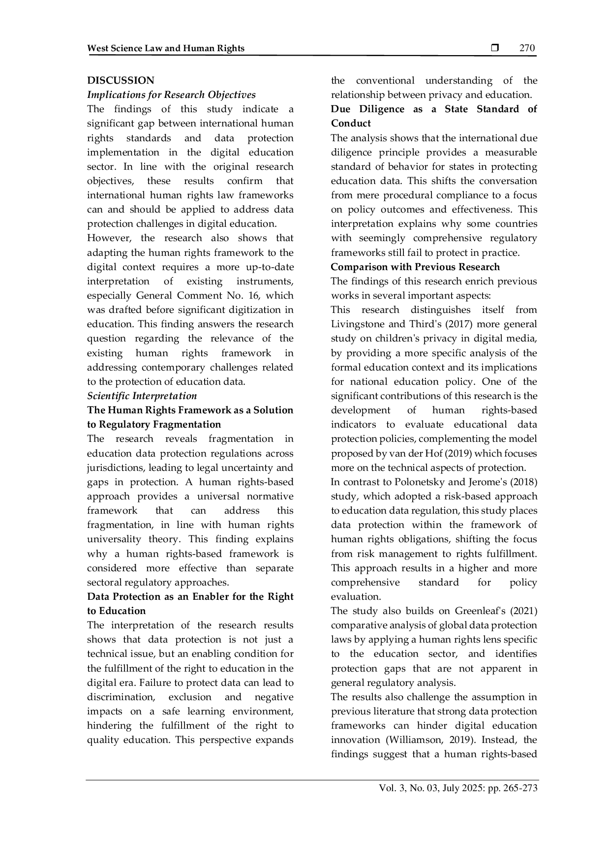 JURIS Digital Education and the Challenge of Personal Data Protection An International Human Rights Law Perspective on State Obligations
