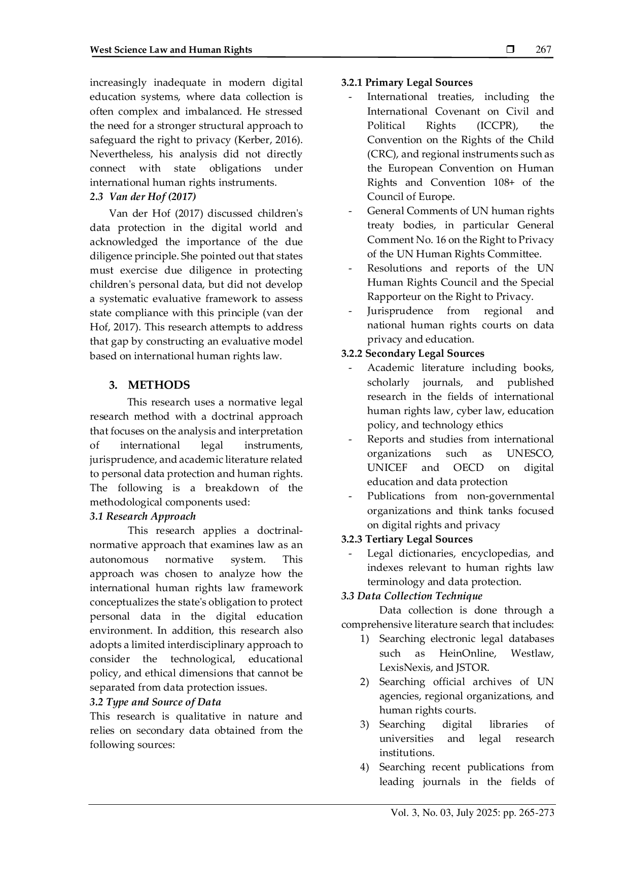 JURIS Digital Education and the Challenge of Personal Data Protection An International Human Rights Law Perspective on State Obligations