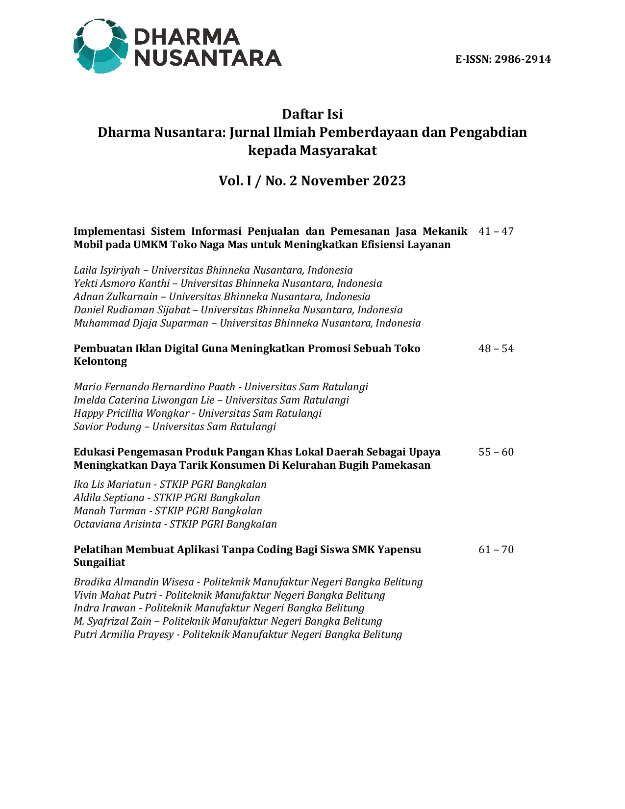 JURIS Homepage Dharma Nusantara Jurnal Ilmiah Pemberdayaan dan Pengabdian kepada Masyarakat Vo 3 No 2
