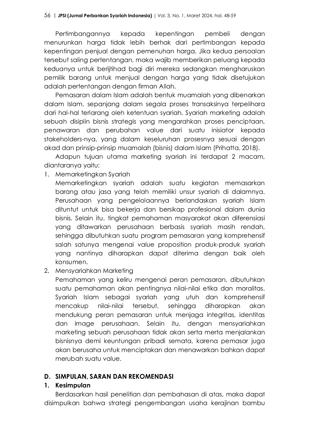 JURIS Strategi Pengembangan Usaha Kerajinan Bambu Dalam Meningkatkan Pendapatan Masyarakat Berdasarkan Perspektif Ekonomi Islam Di Desa Pangsor