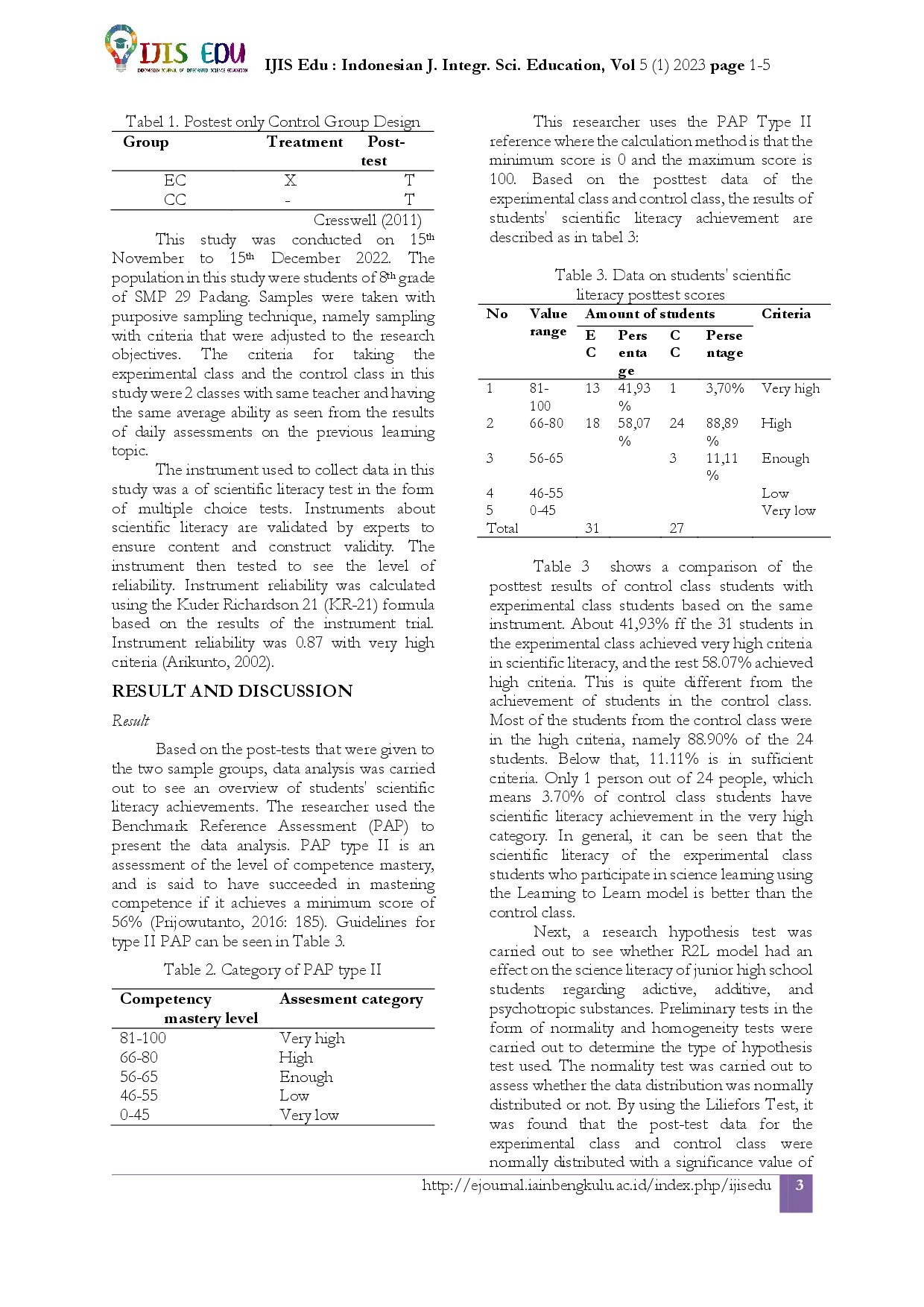 juris Reading to Learn Models A Strategy to Improve Student Science Literacy About Addictive Additive and Psychotropic Substances