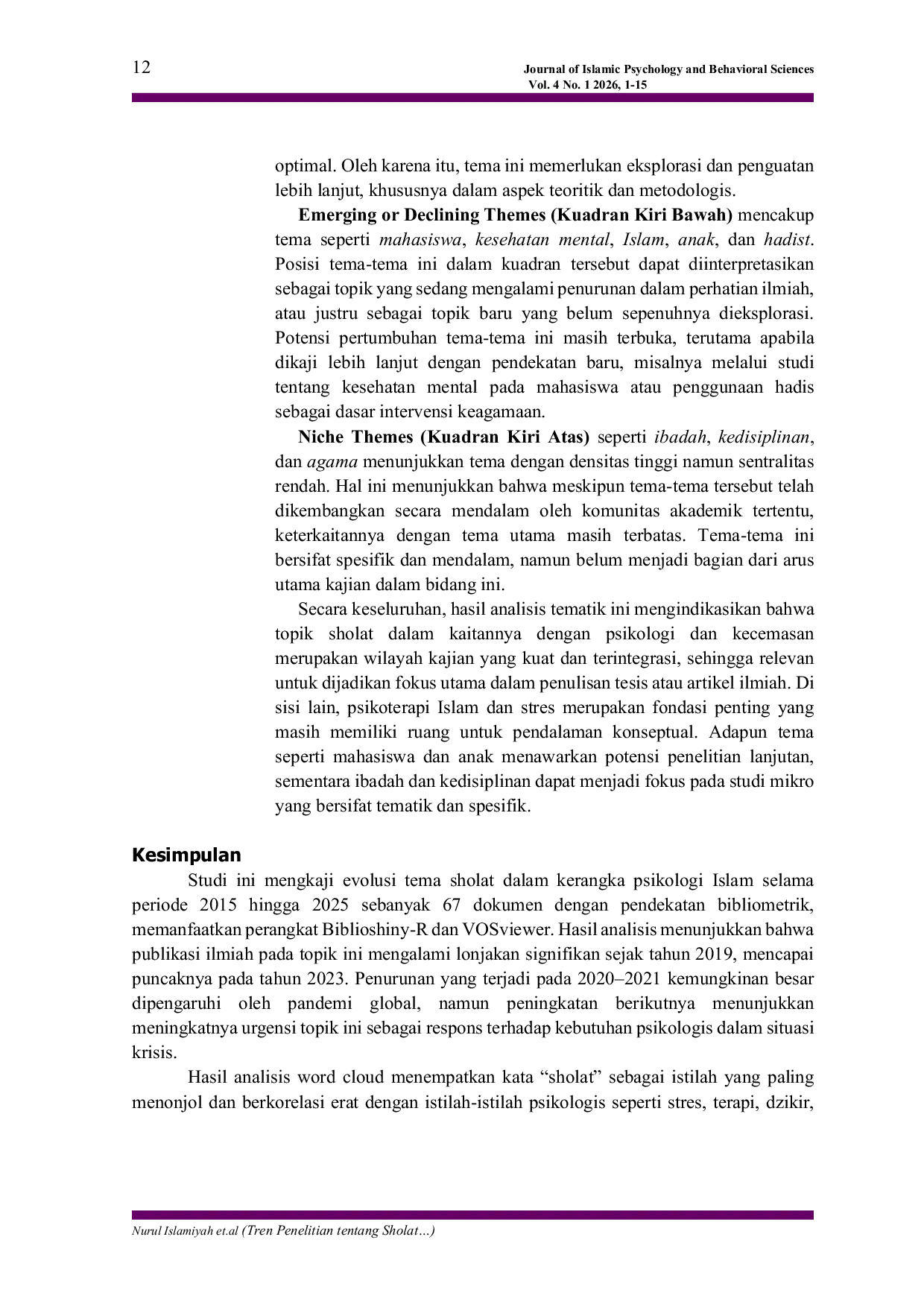 JURIS Tren Penelitian tentang Sholat Kajian Bibliometrik dari tahun 2016 2025