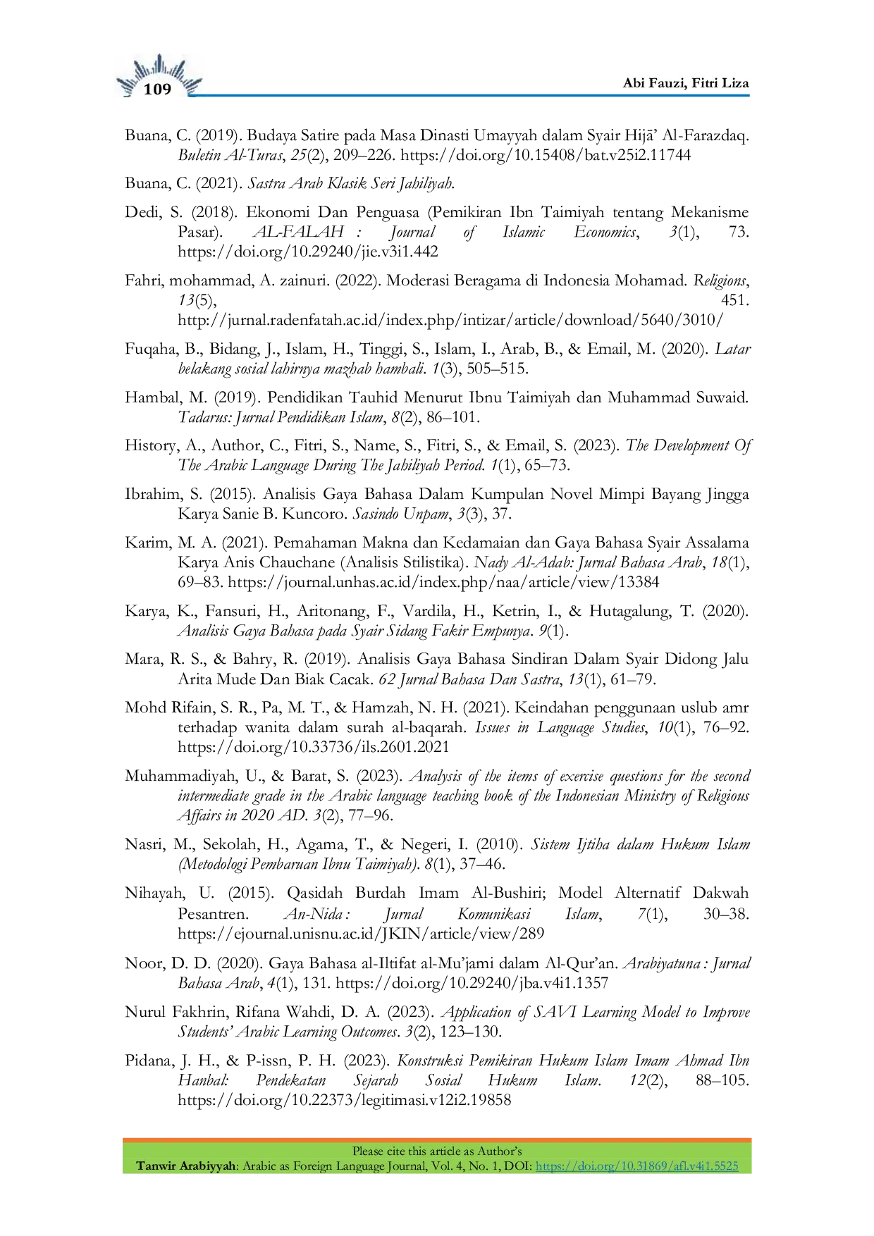 JURIS An Analysis of Ibn Taimmiyah s HijA in Qasdah LAmiyah as the Identity of the Mahdzab Hambali