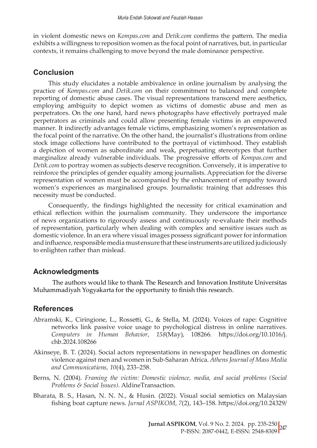 JURIS Visual representation of domestic violence in Kompas and Detik