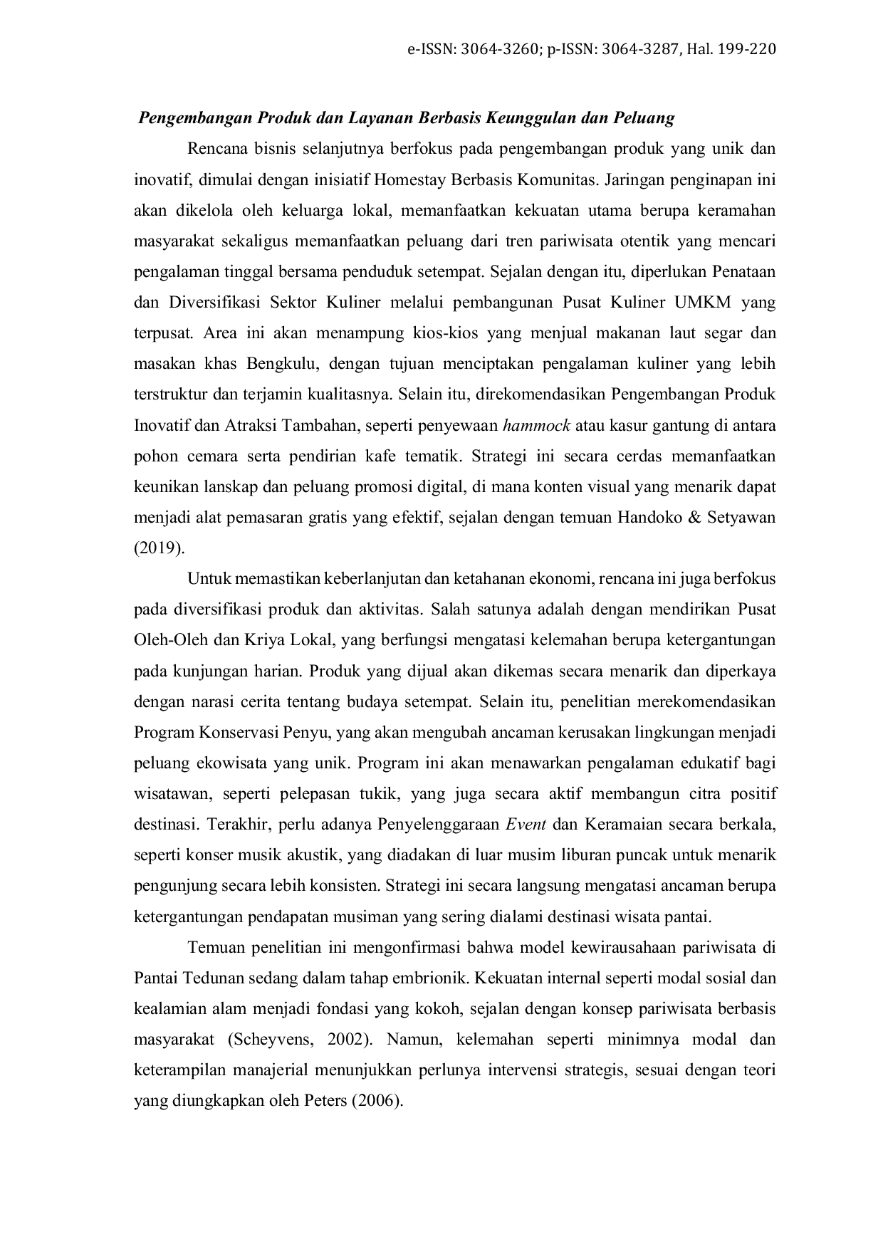 JURIS Pengembangan Pariwisata Berbasis Kewirausahaan melalui Pemberdayaan Masyarakat Lokal di Pantai Tedunan Seluma