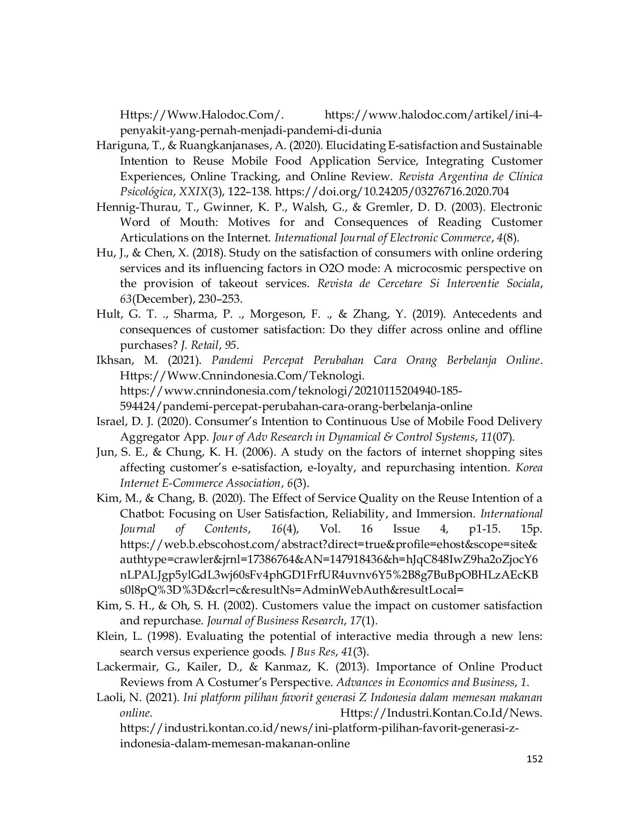 JURIS The Effects Of Online Customer Reviews And Customer Experiences On Reuse Intention Of Mobile Food Ordering Application MFOA