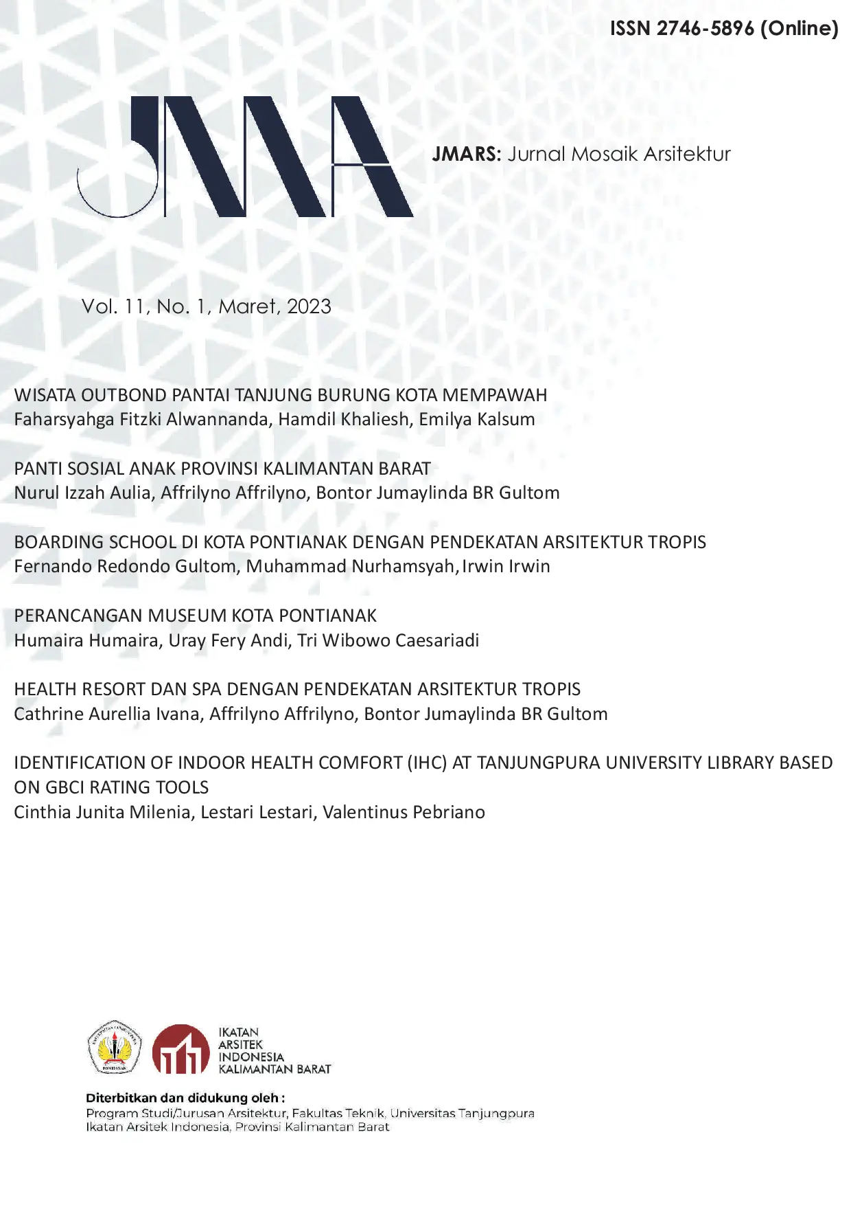 JURIS Jmars Jurnal Mosaik Arsitektur