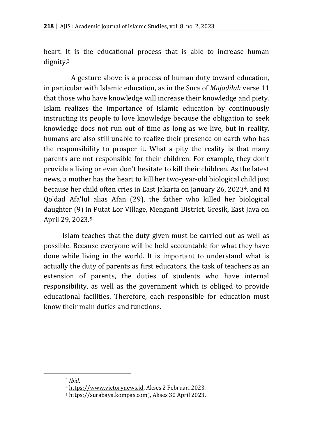 JURIS Responsibility of Parents In Islamic Education According To The Qur an