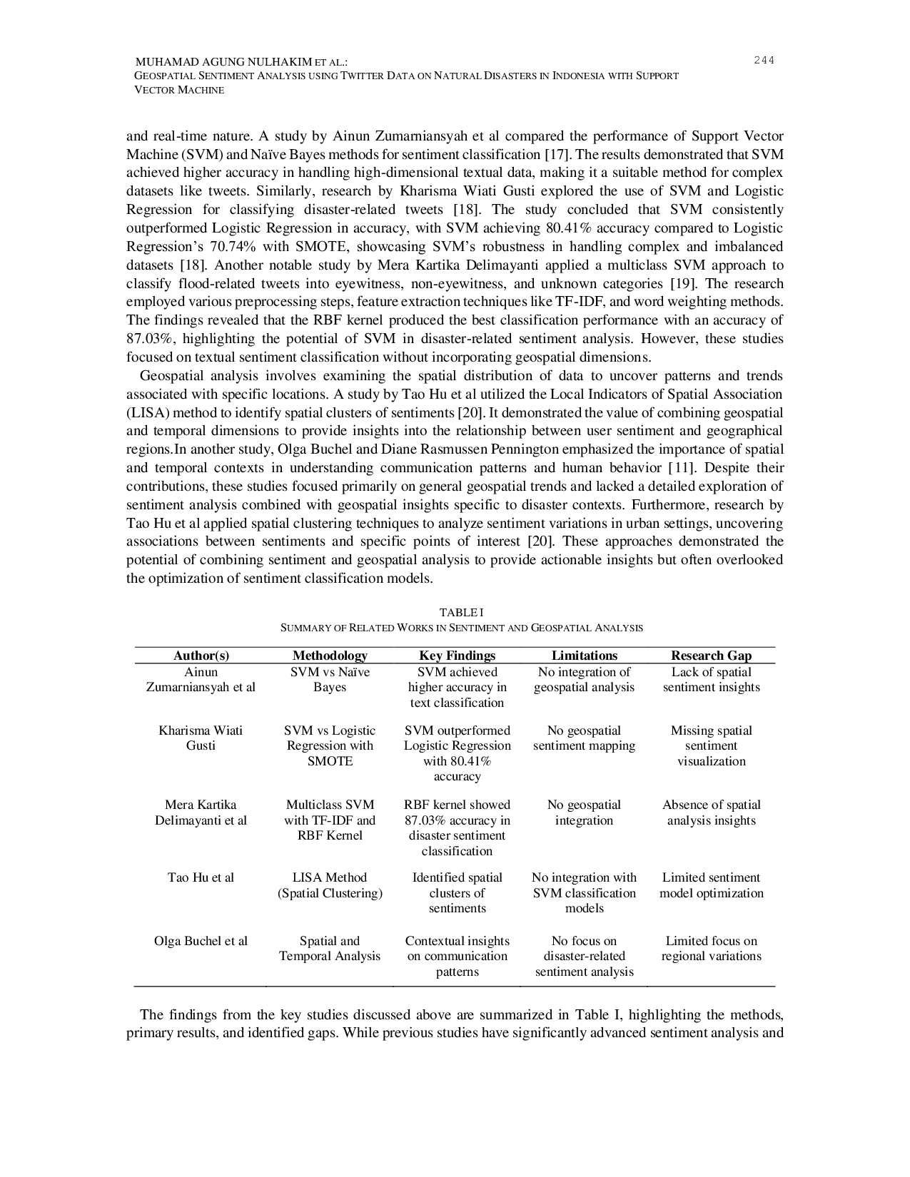 JURIS Geospatial Sentiment Analysis Using Twitter Data on Natural Disasters in Indonesia with Support Vector Machine SVM Algorithm