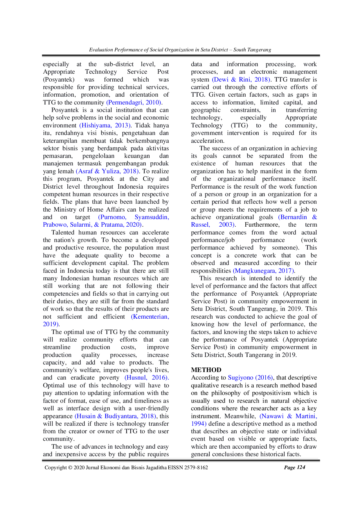 JURIS Evaluation Performance of Social Organization in Setu District South Tangerang