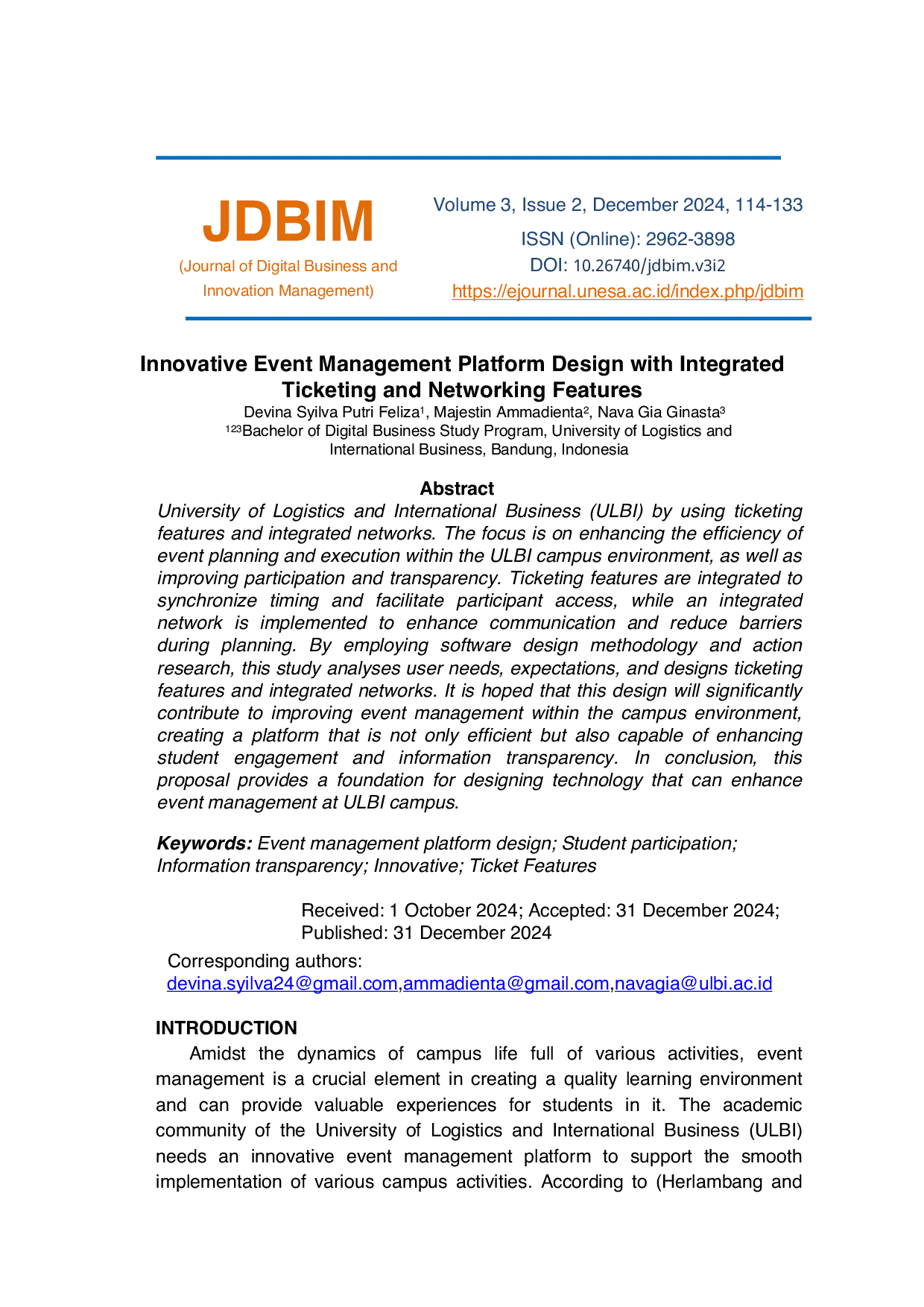 JURIS Innovative Event Management Platform Design with Integrated Ticketing and Networking Features