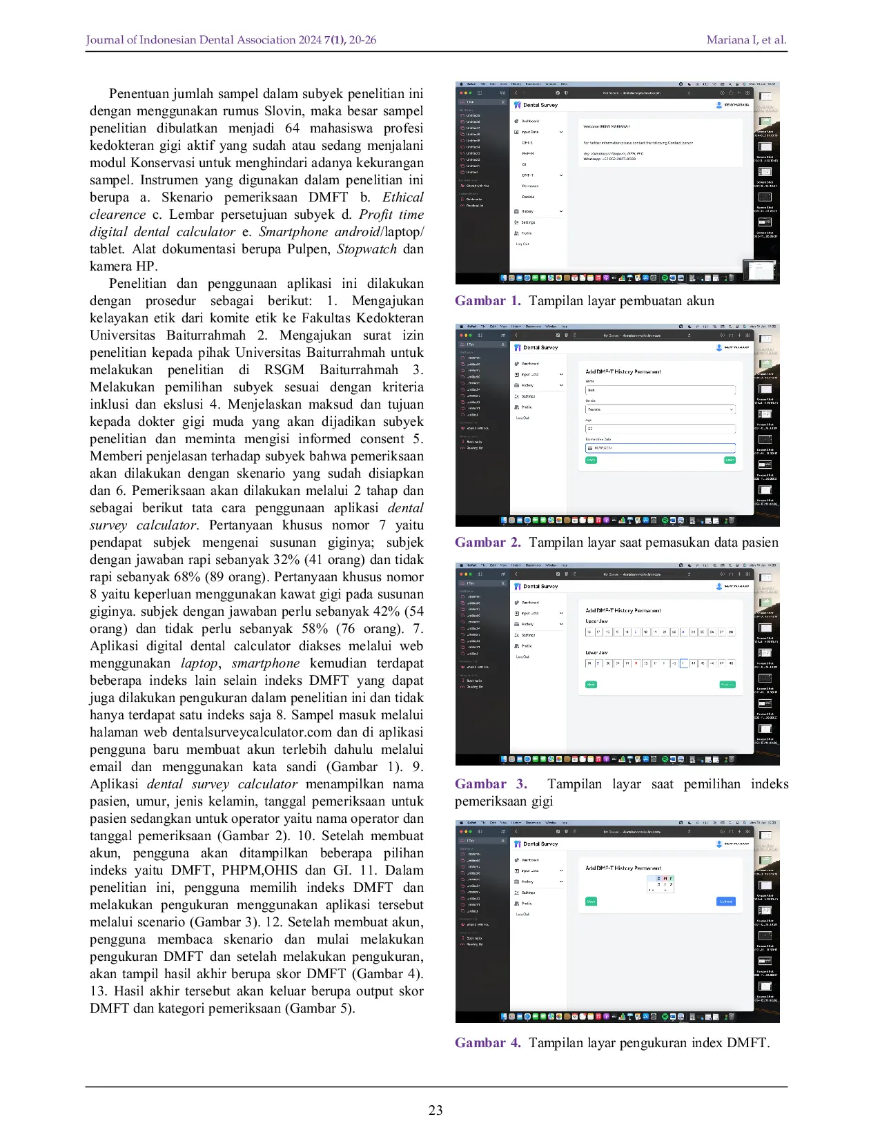 JURIS Effectiveness of Duration Time to Use the Digital Dental Calculator Application on DMFT Index Measurement