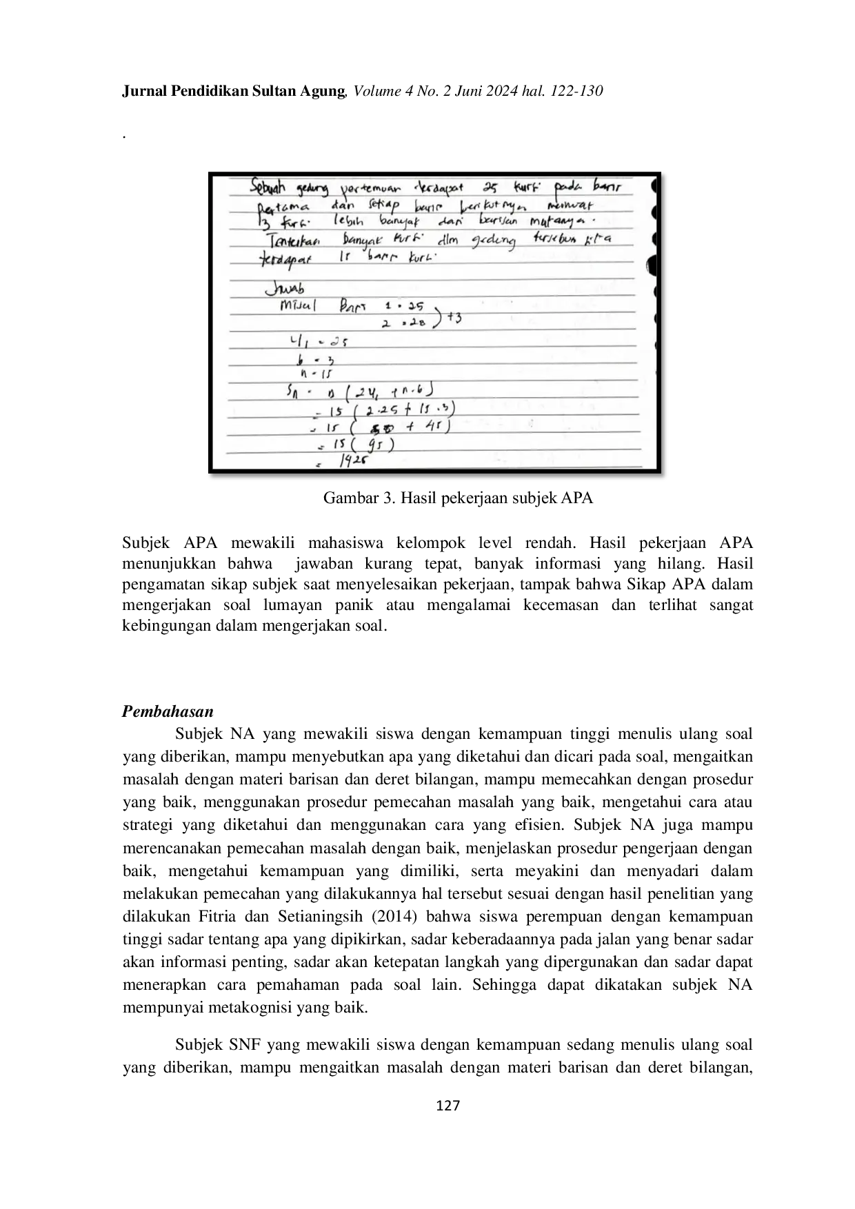 JURIS Analisis Kemampuan Matematis Mahasiswa pada Bilangan Kompleks Melalui Perspektif Barisan dan Deret