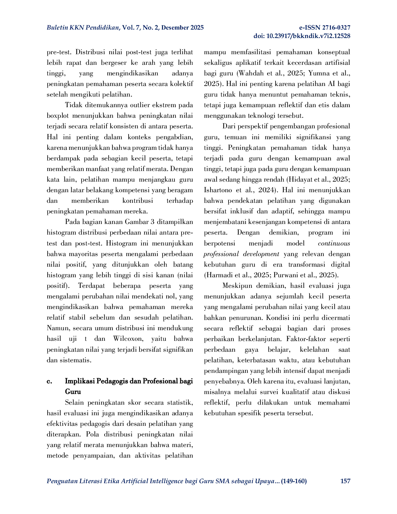 JURIS Penguatan Literasi Etika Artificial Intelligence bagi Guru SMA sebagai Upaya Pemanfaatan Teknologi untuk Pendidikan