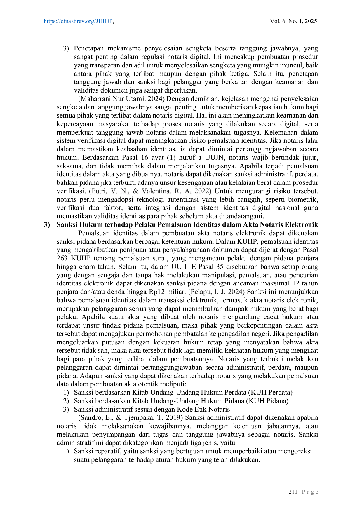 JURIS Implikasi Hukum Pemalsuan Identitas dalam Pembuatan Akta Notaris Elektronik