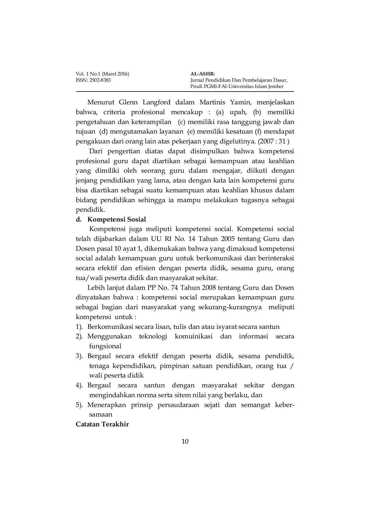 JURIS Kesejahteraan Guru Dalam Peningkatan Kompetensi Guru