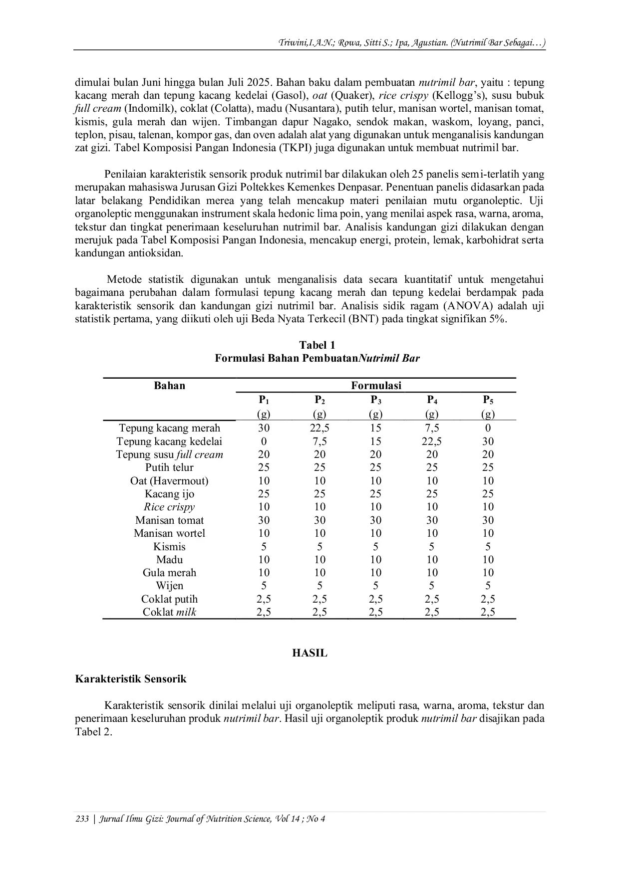 JURIS Nutrimil Bar Sebagai Alternatif Makanan Tinggi Energi Tinggi Protein Untuk Ibu Hamil Dalam Upaya Pencegahan Stunting
