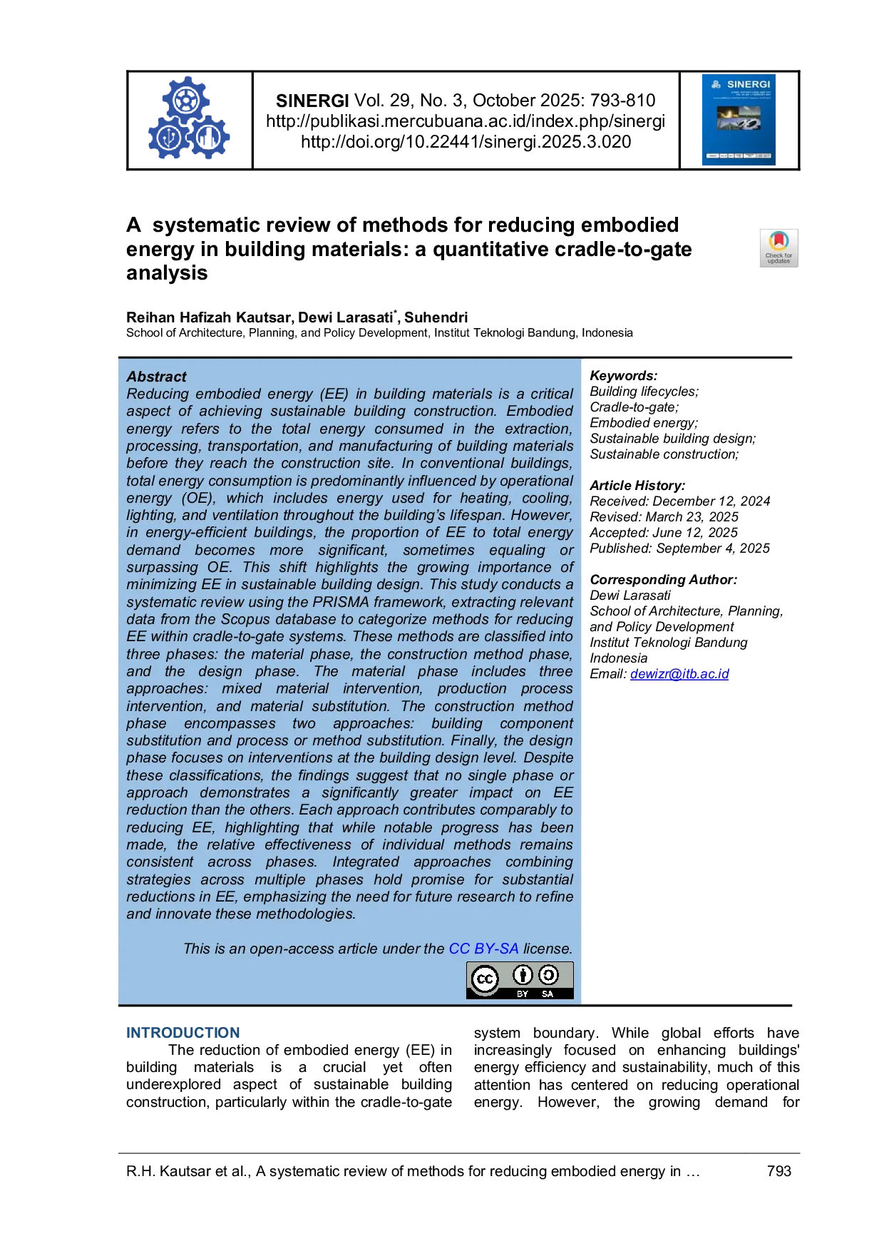 JURIS A systematic review of methods for reducing embodied energy in building materials a quantitative cradle to gate analysis